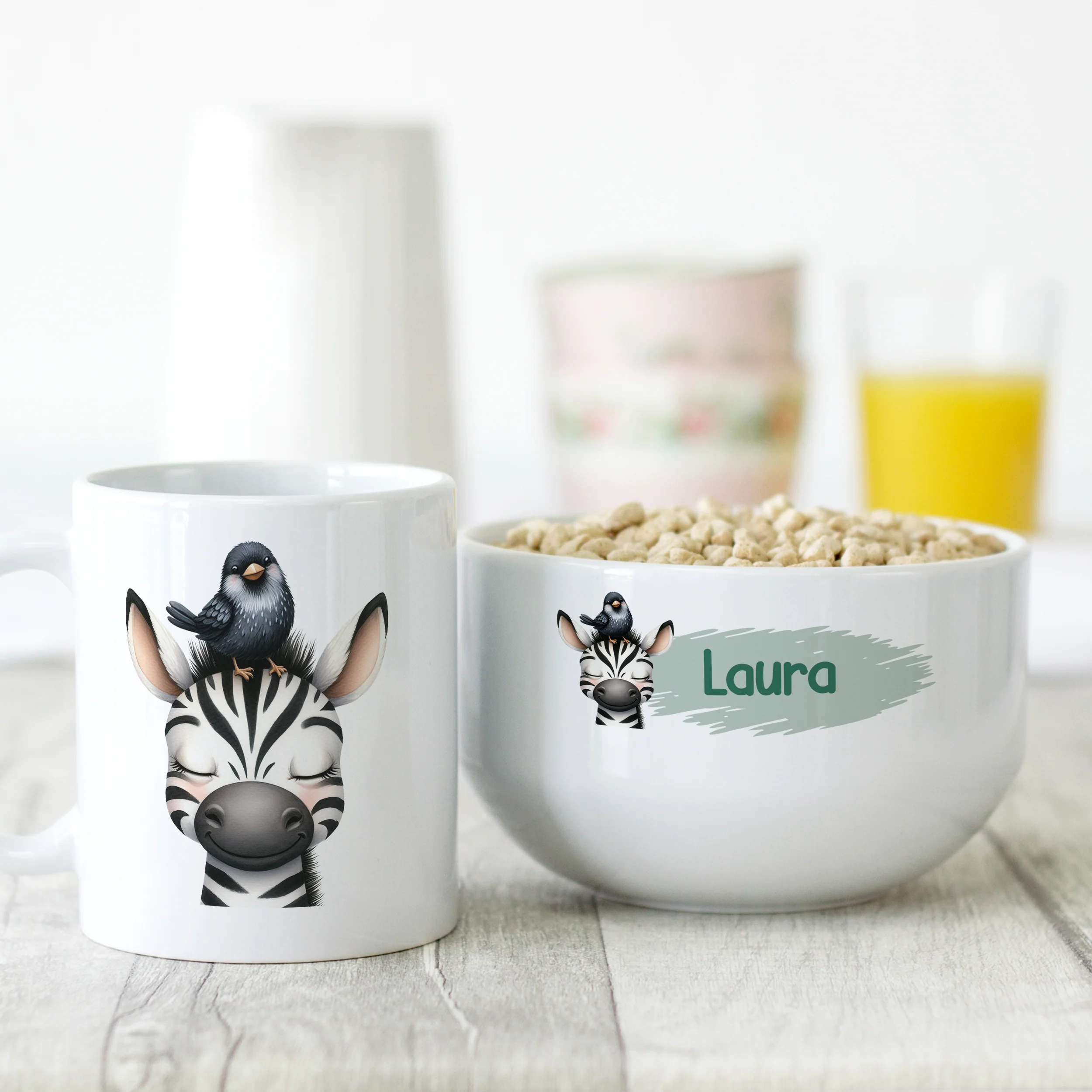 Müslischale & Tasse Set mit Zebra - Image 2