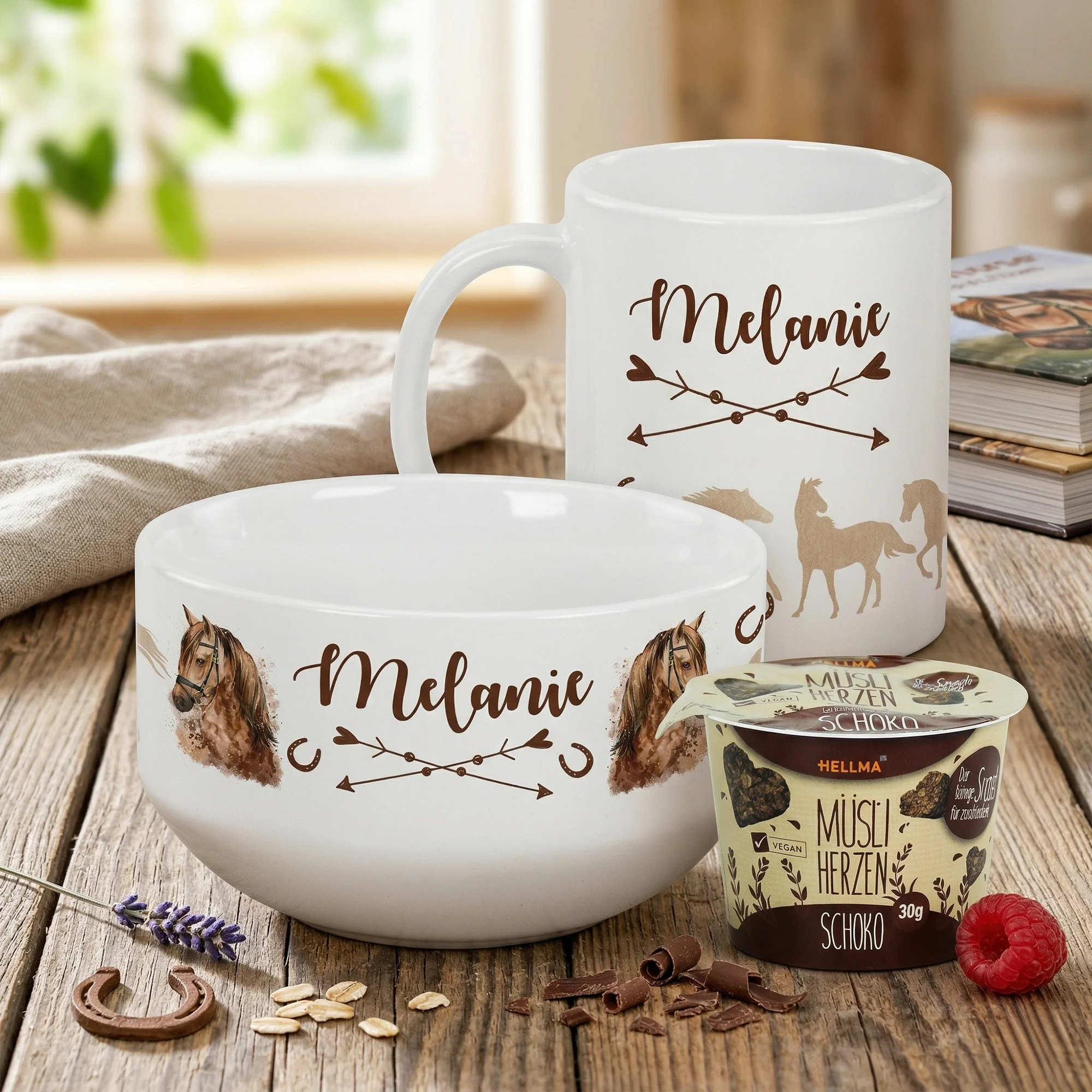 Müslischale & Tasse Set Pferde