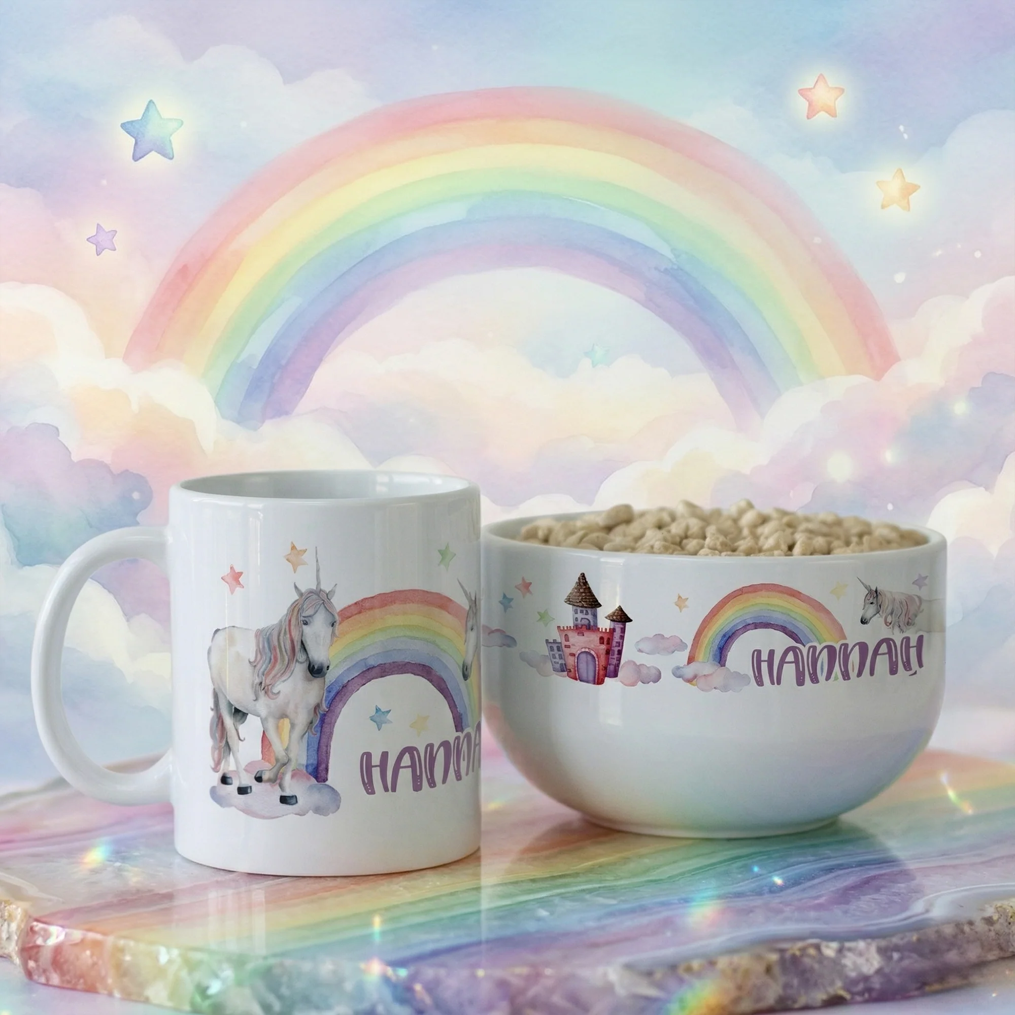 Müslischale & Tasse Set Regenbogen & Einhörner - Image 5