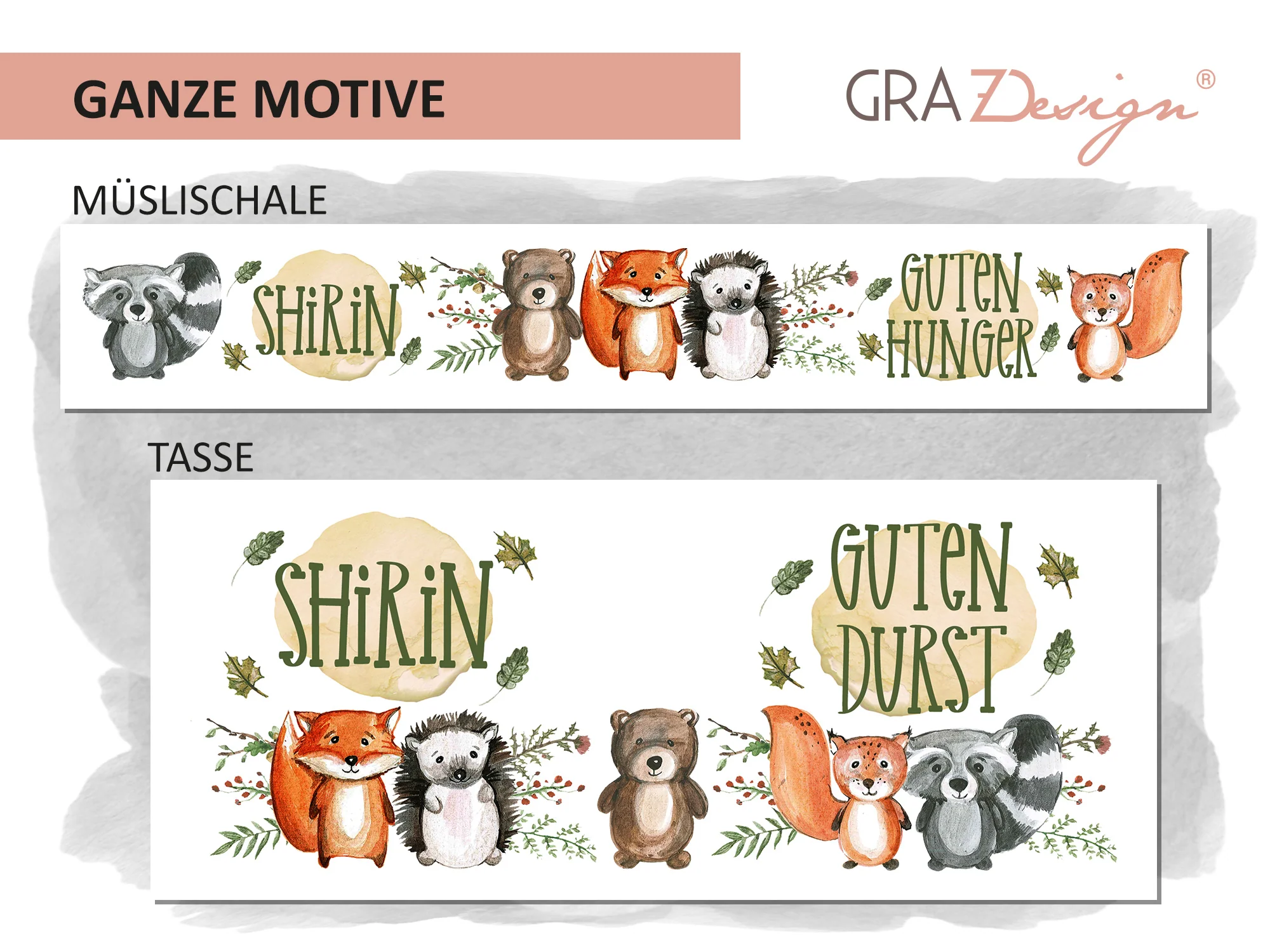 Müslischale & Tasse Set Waldtiere - Image 3