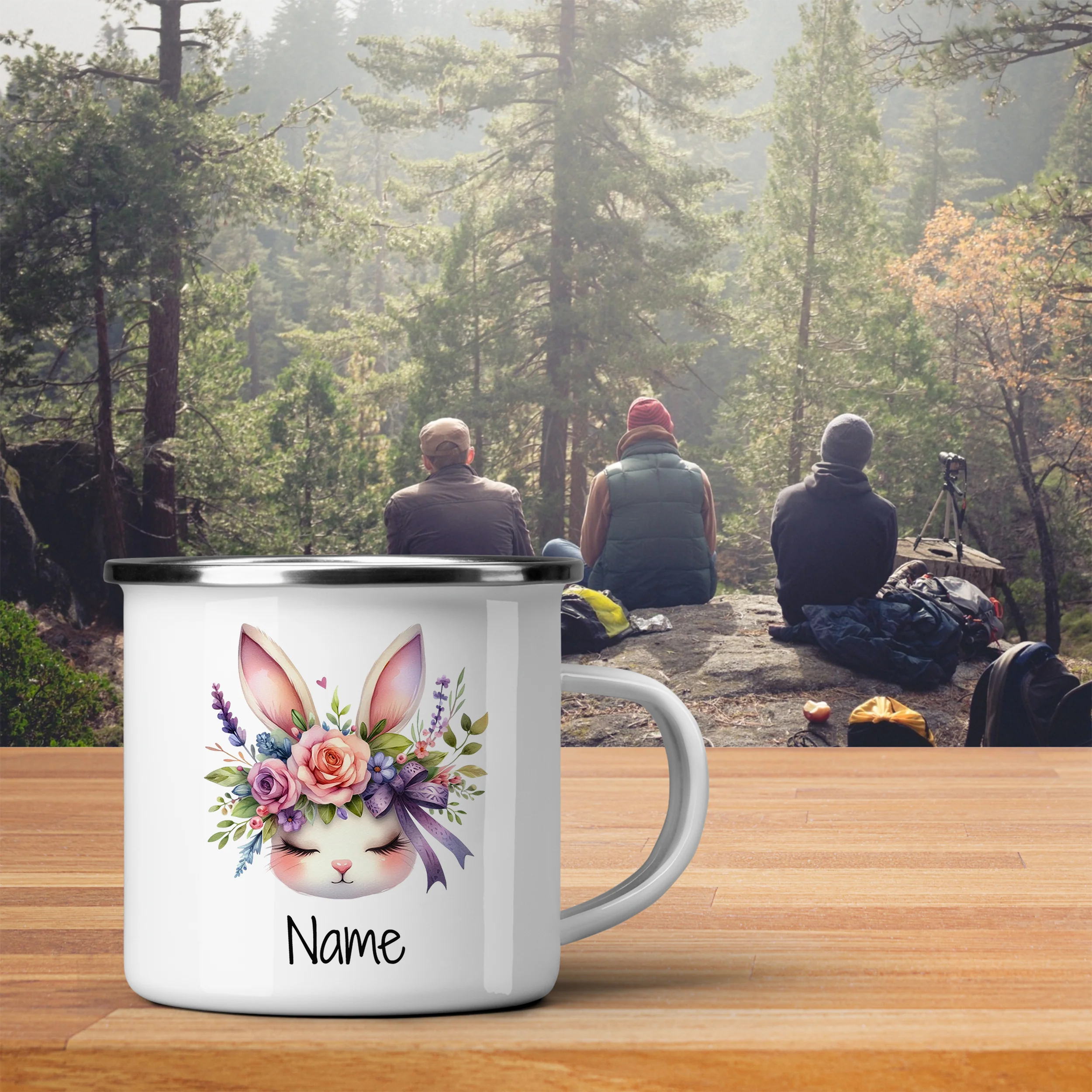 Personalisierte Emaille-Tasse Osterhase - Image 3