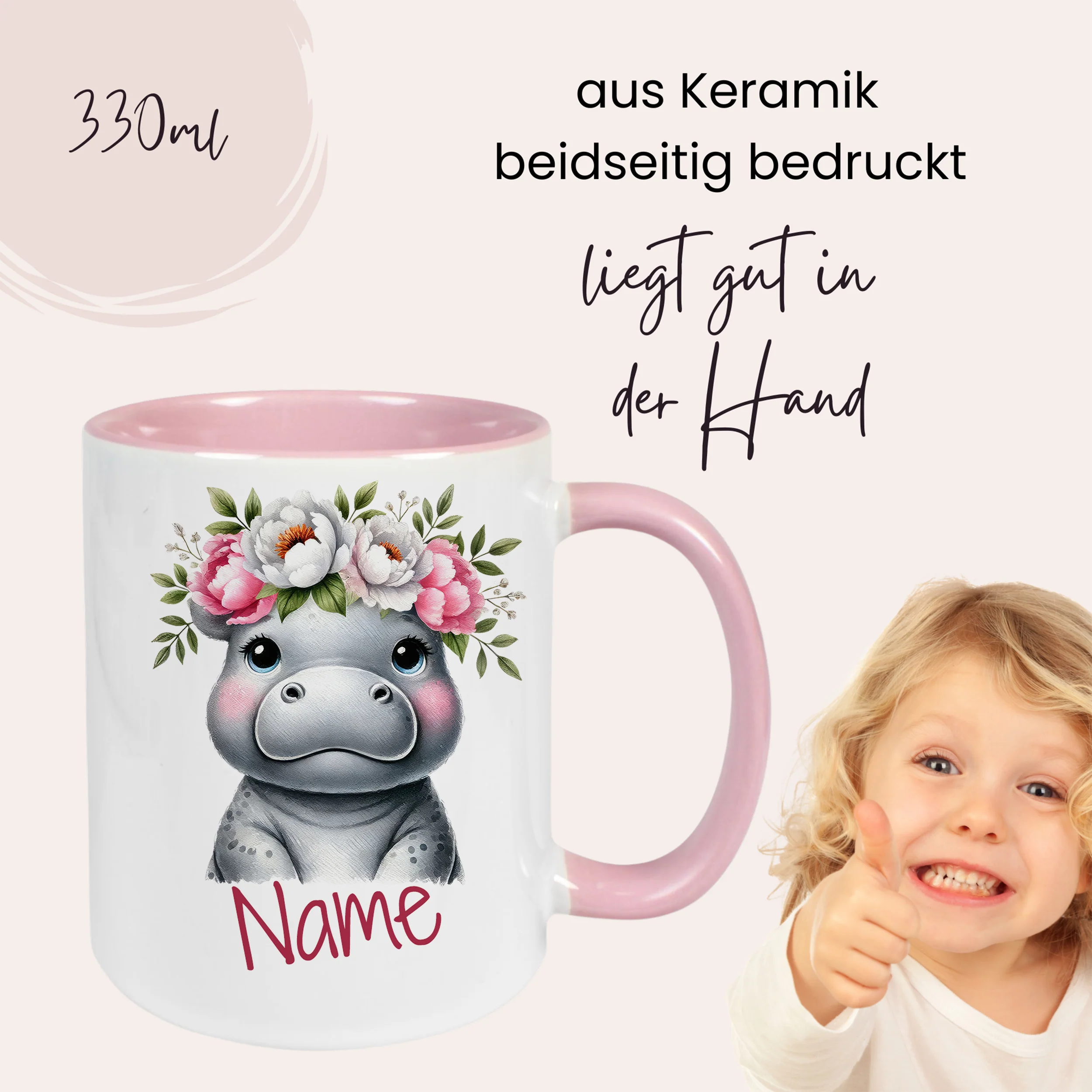 Personalisierte Tasse Nilpferd - Image 4