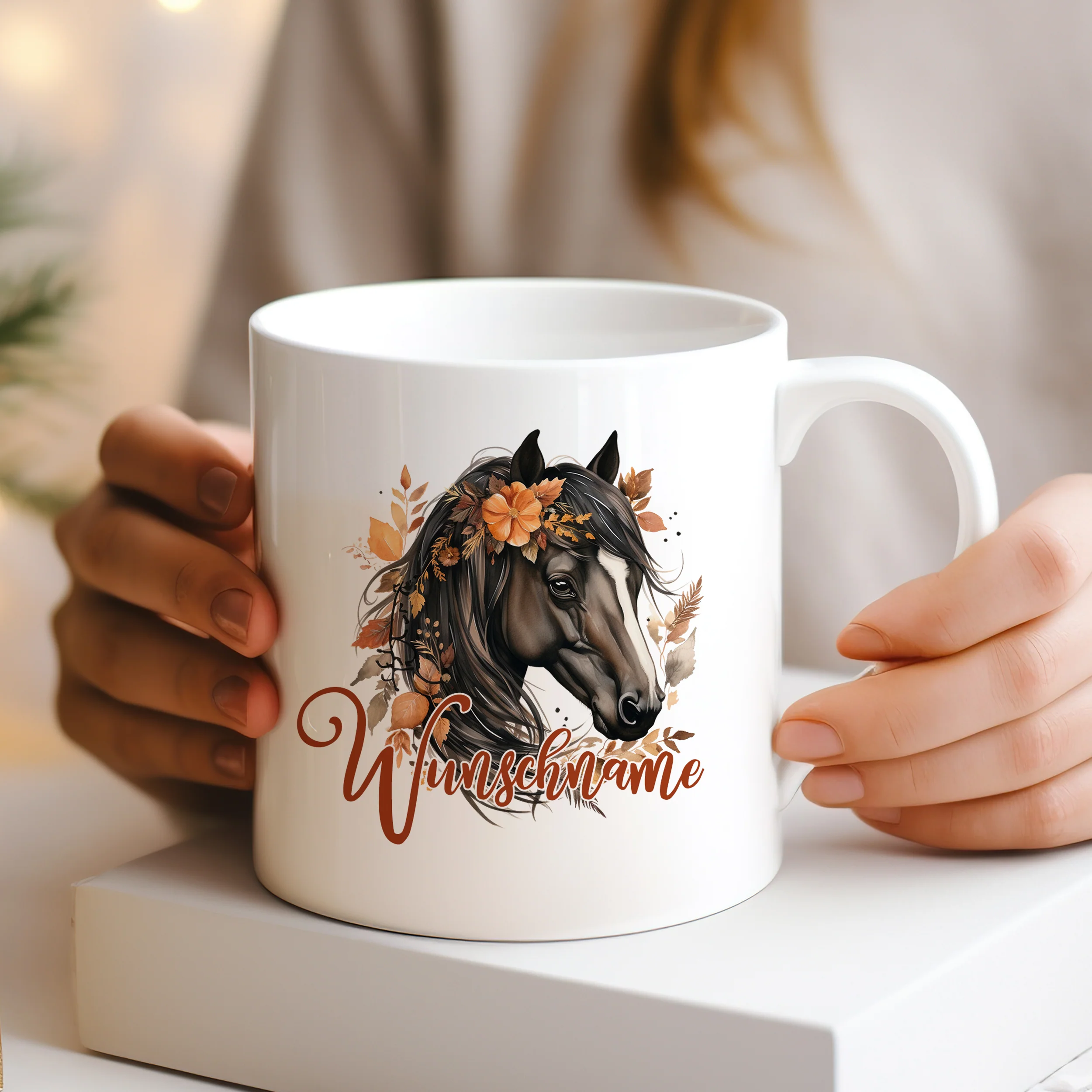 Personalisierte Tasse Pferd in braun - Image 4