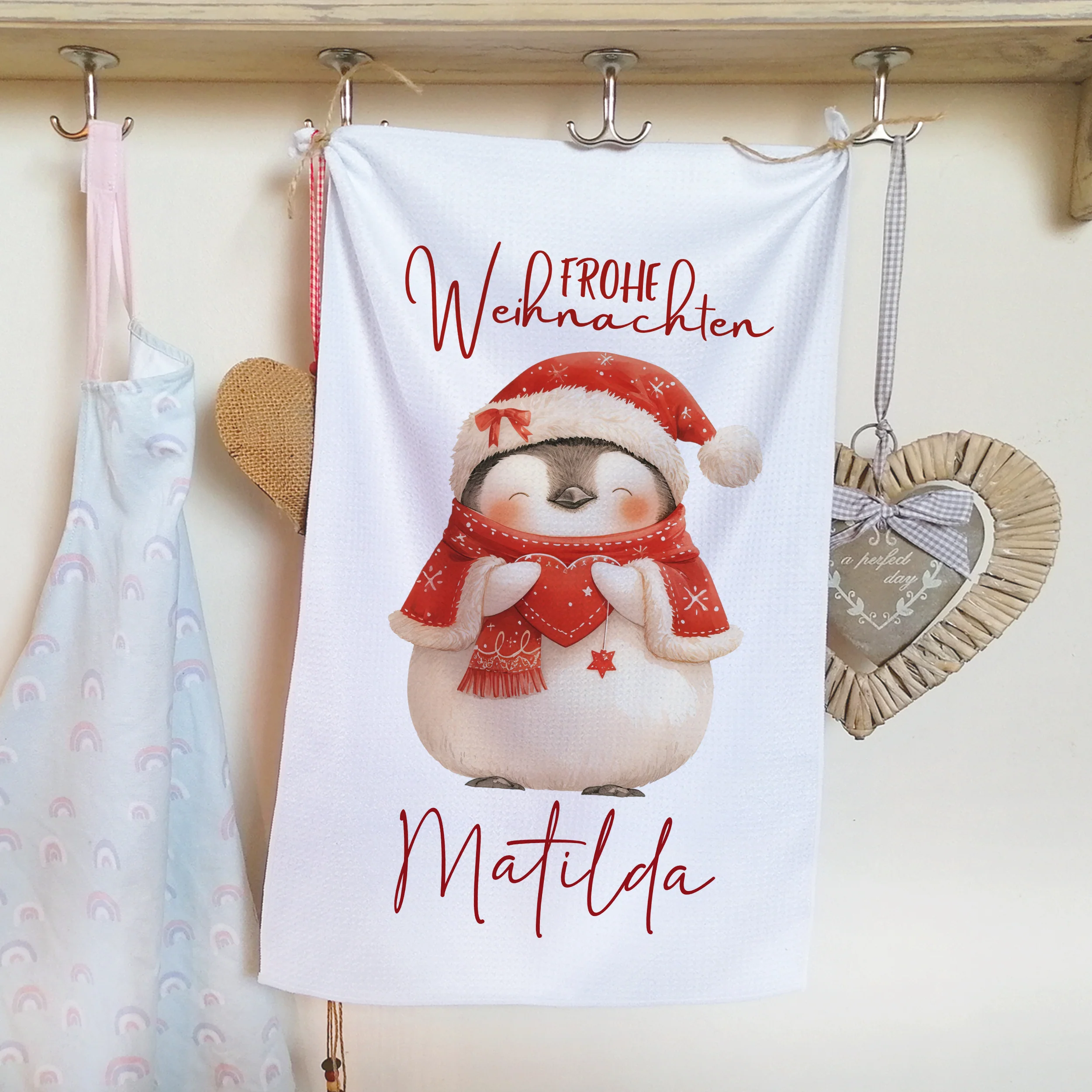 Personalisiertes Geschirrtuch Frohe Weihnachten - Liebevolle Grüße von Matilda - Image 3