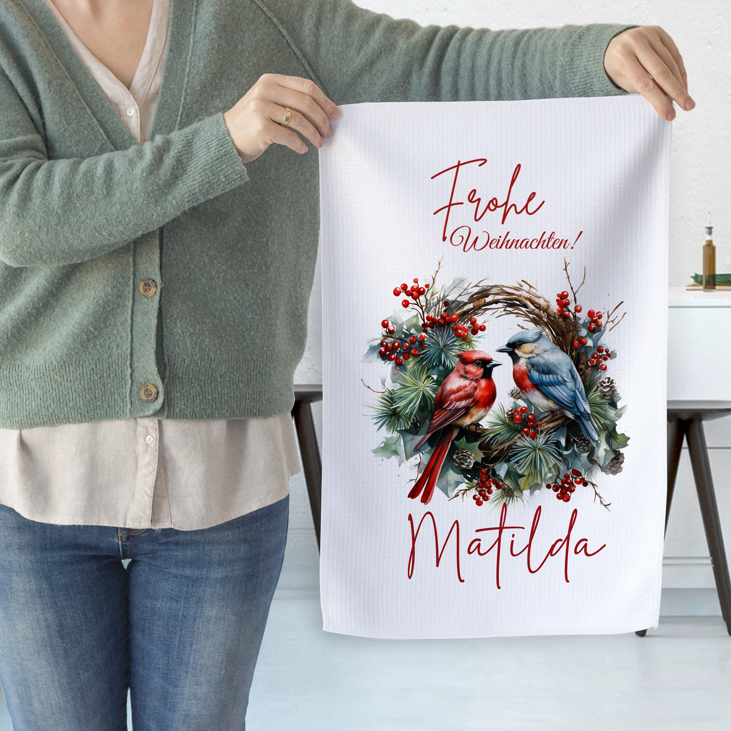 Personalisiertes Geschirrtuch Weihnachten - Ein Fest der Farben - Image 2