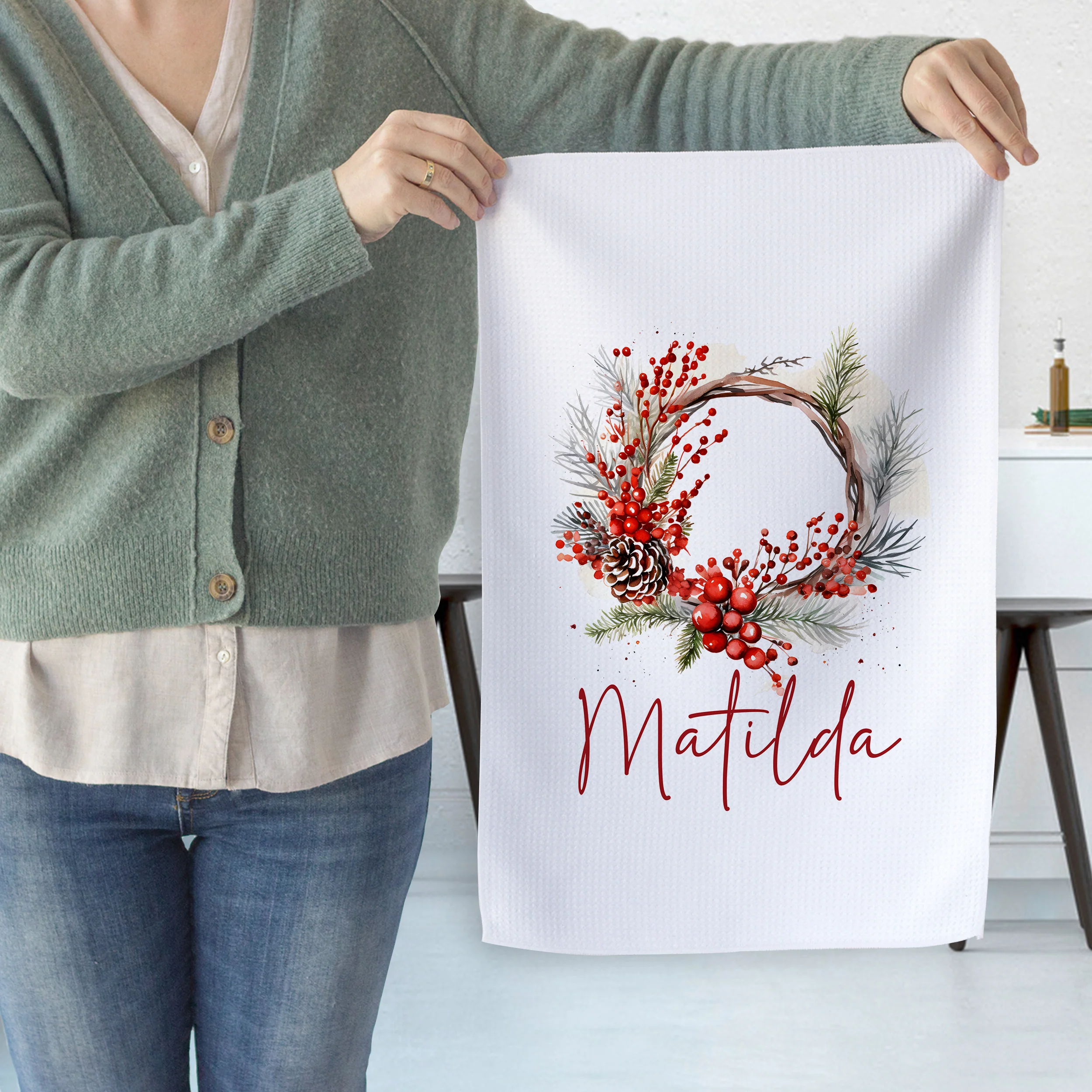 Personalisiertes Geschirrtuch Weihnachten - Ein festlicher Willkommensgruß - Image 2