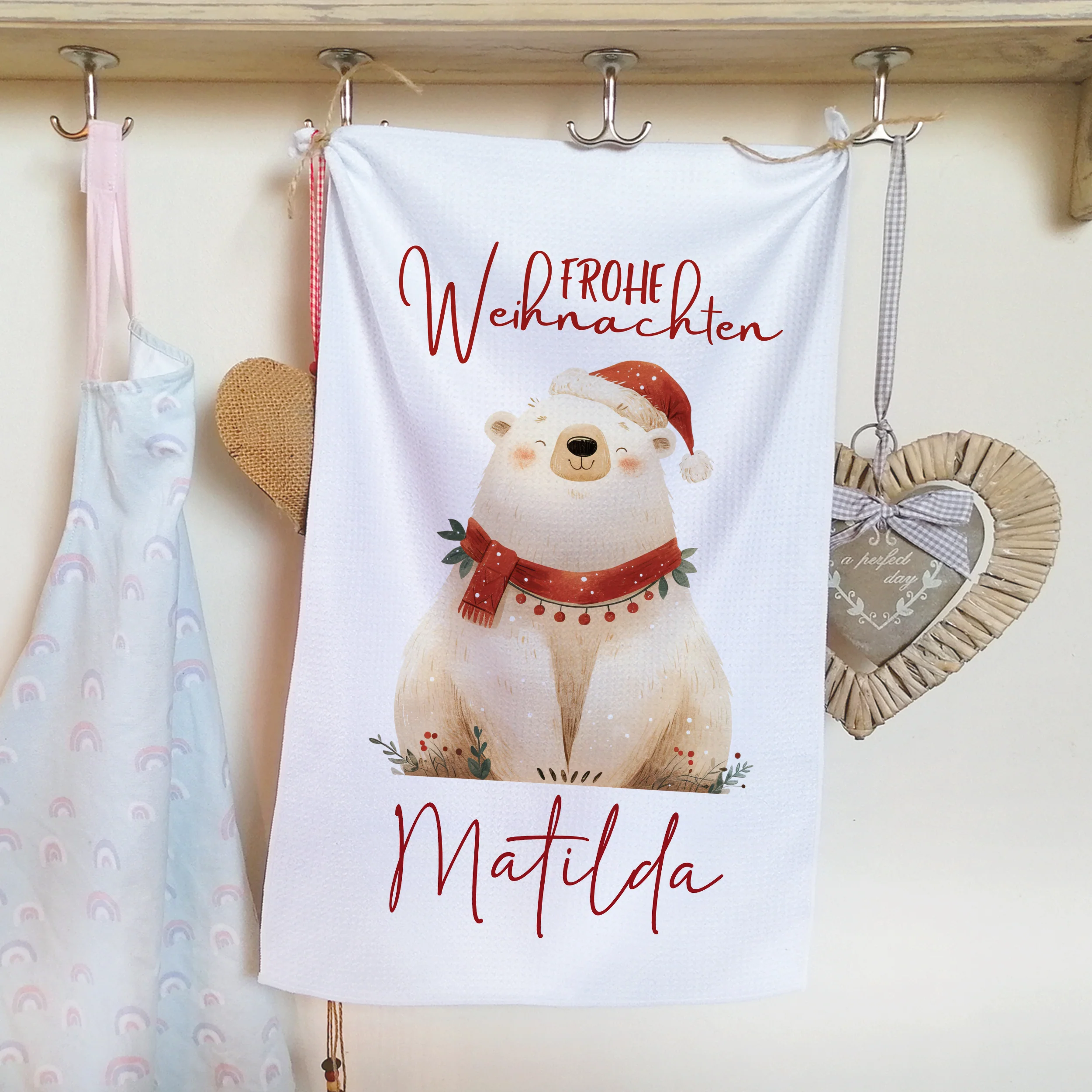 Personalisiertes Geschirrtuch Weihnachtsbär - Frohe Weihnachten Matilda - Image 3