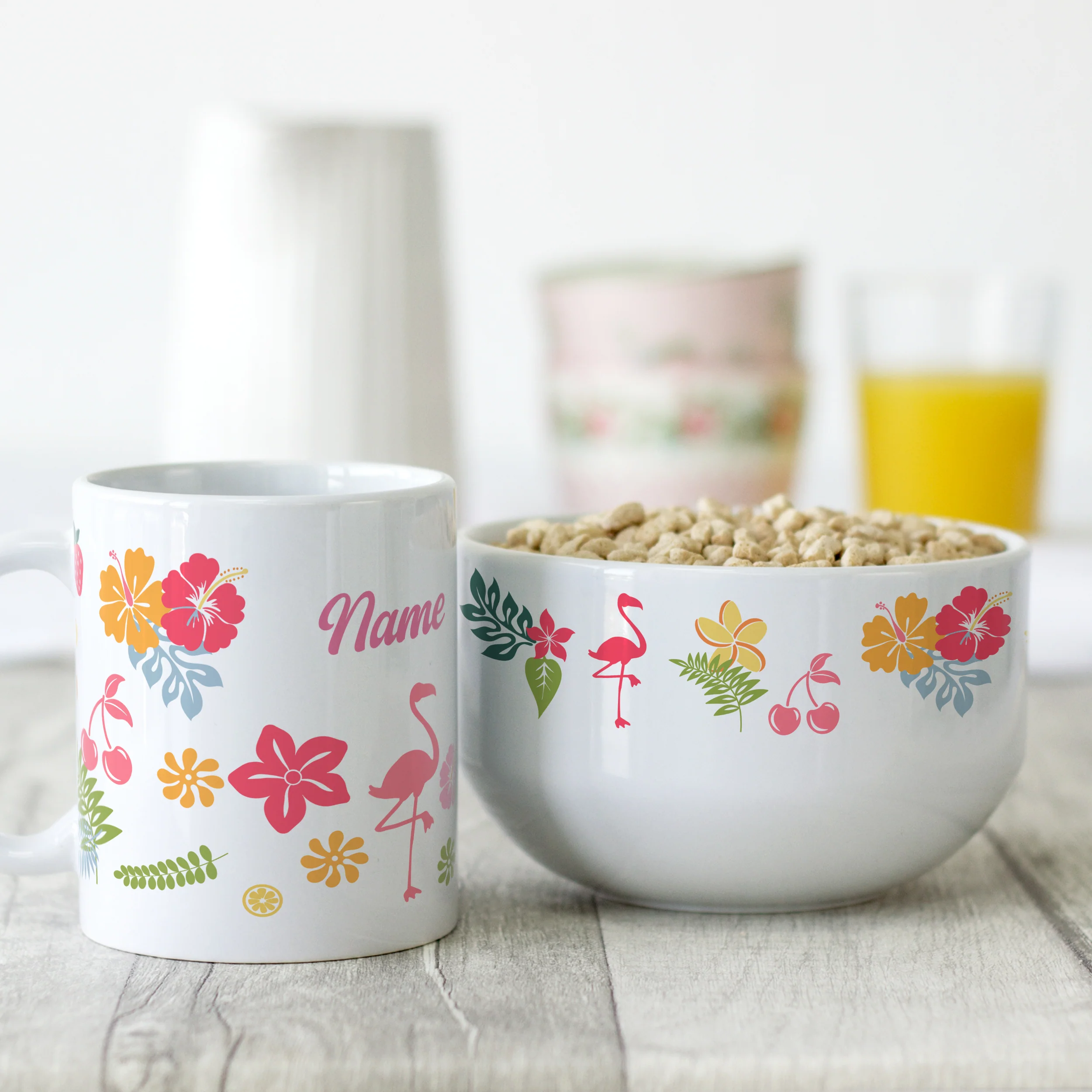 Set Müslischale mit Tasse - Flamingo - Image 2