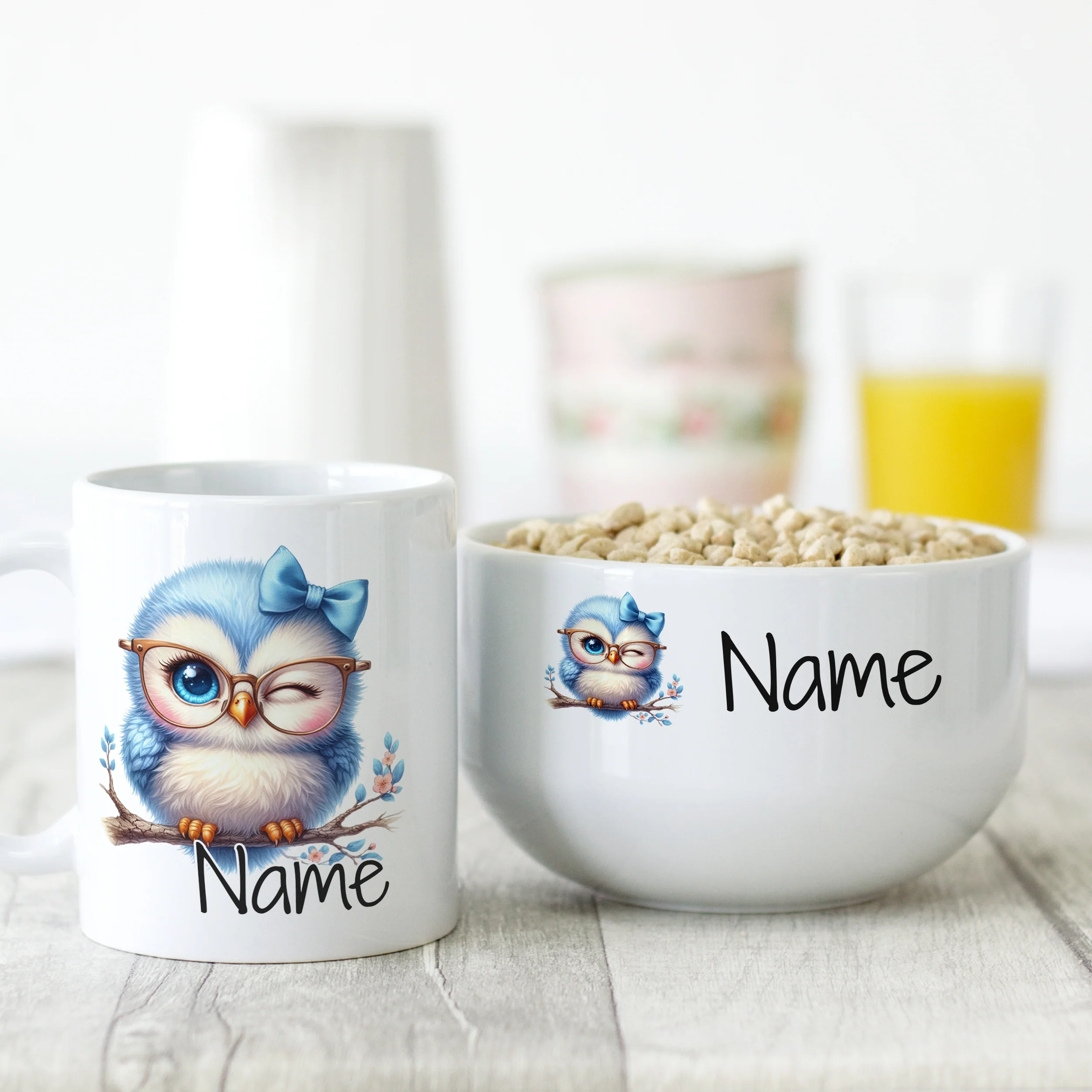 Set Müslischale mit Tasse mit Eule - Image 2