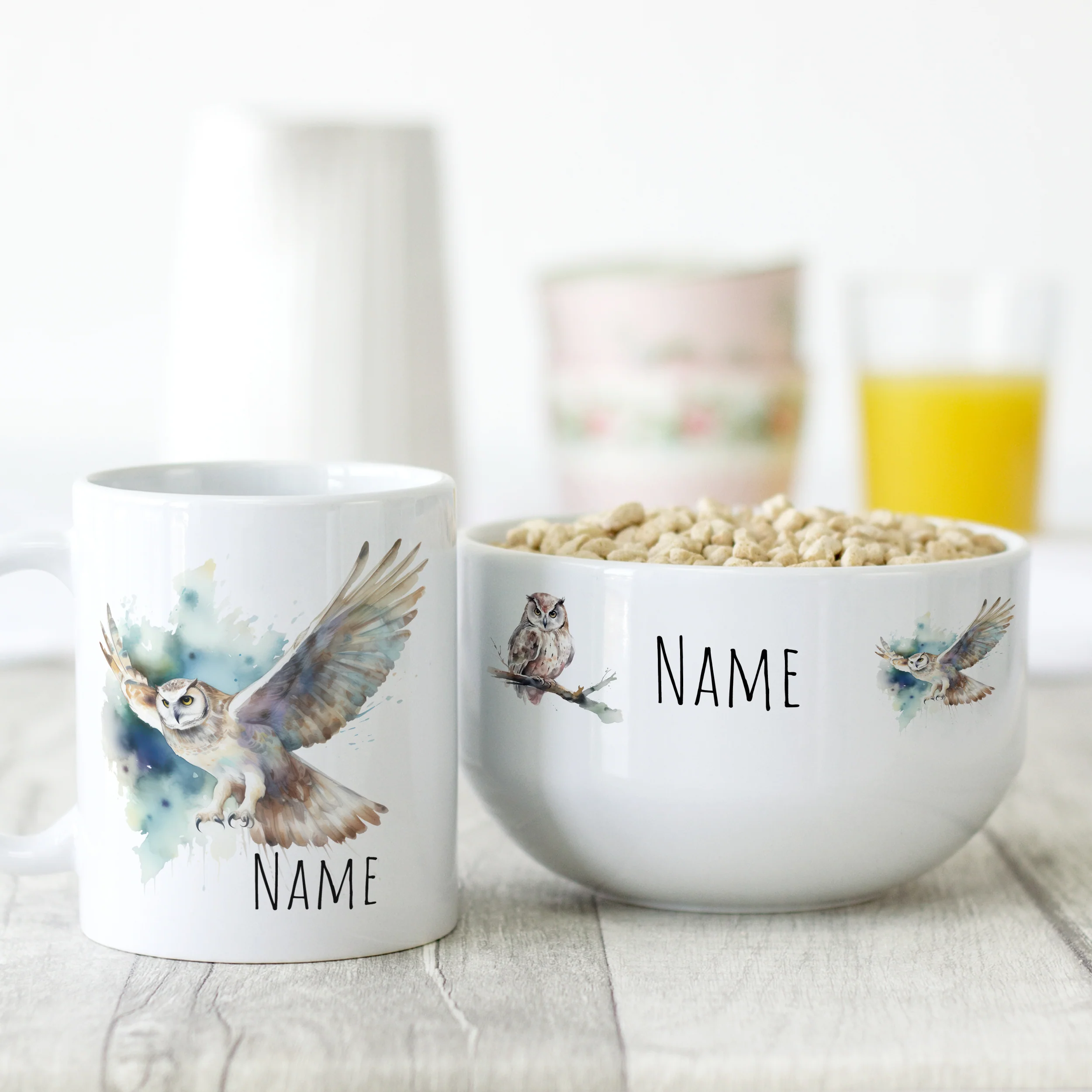 Set Müslischale mit Tasse mit Eule - Image 2