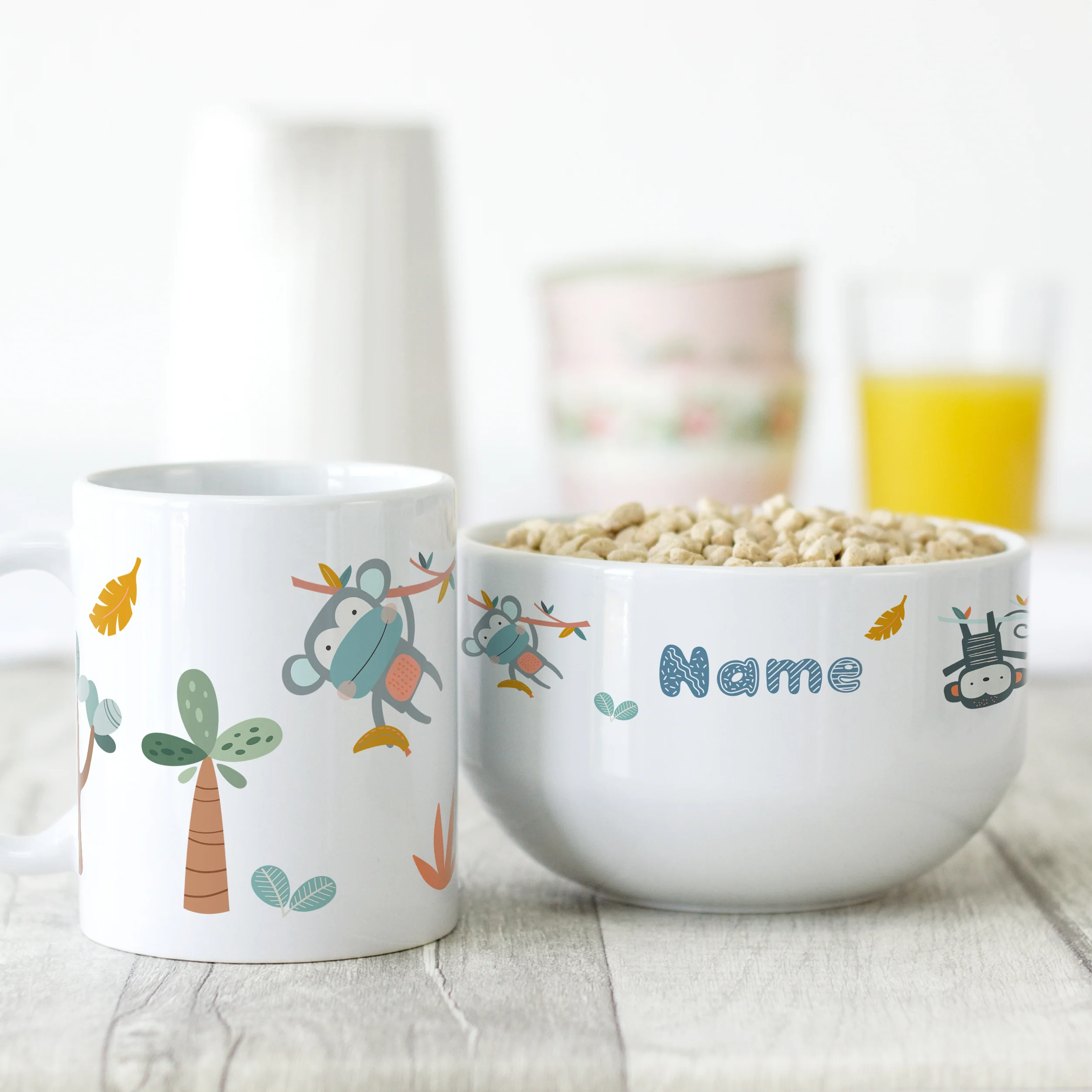 Set Müslischale mit Tasse Wilde Affen - Image 2
