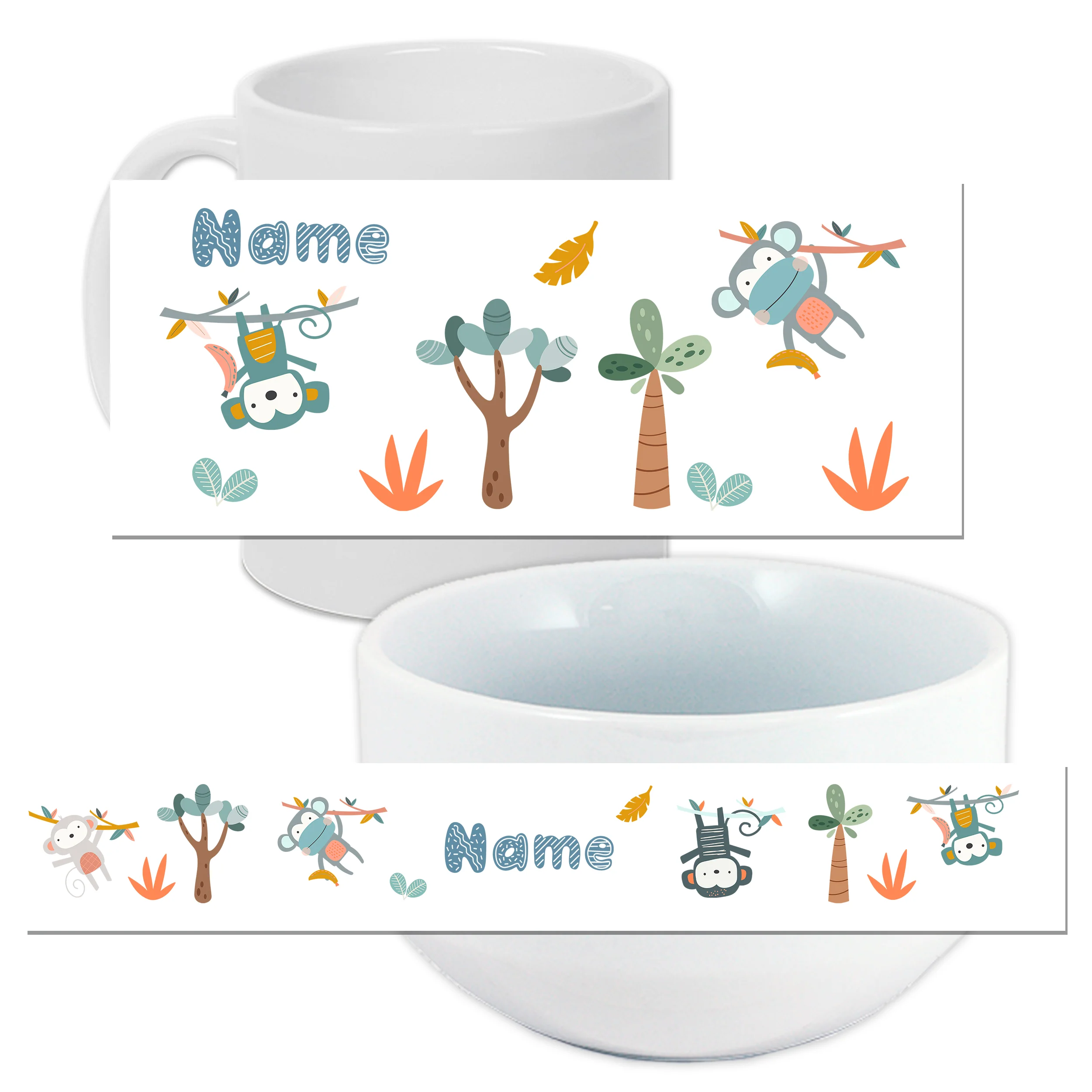 Set Müslischale mit Tasse Wilde Affen - Image 3