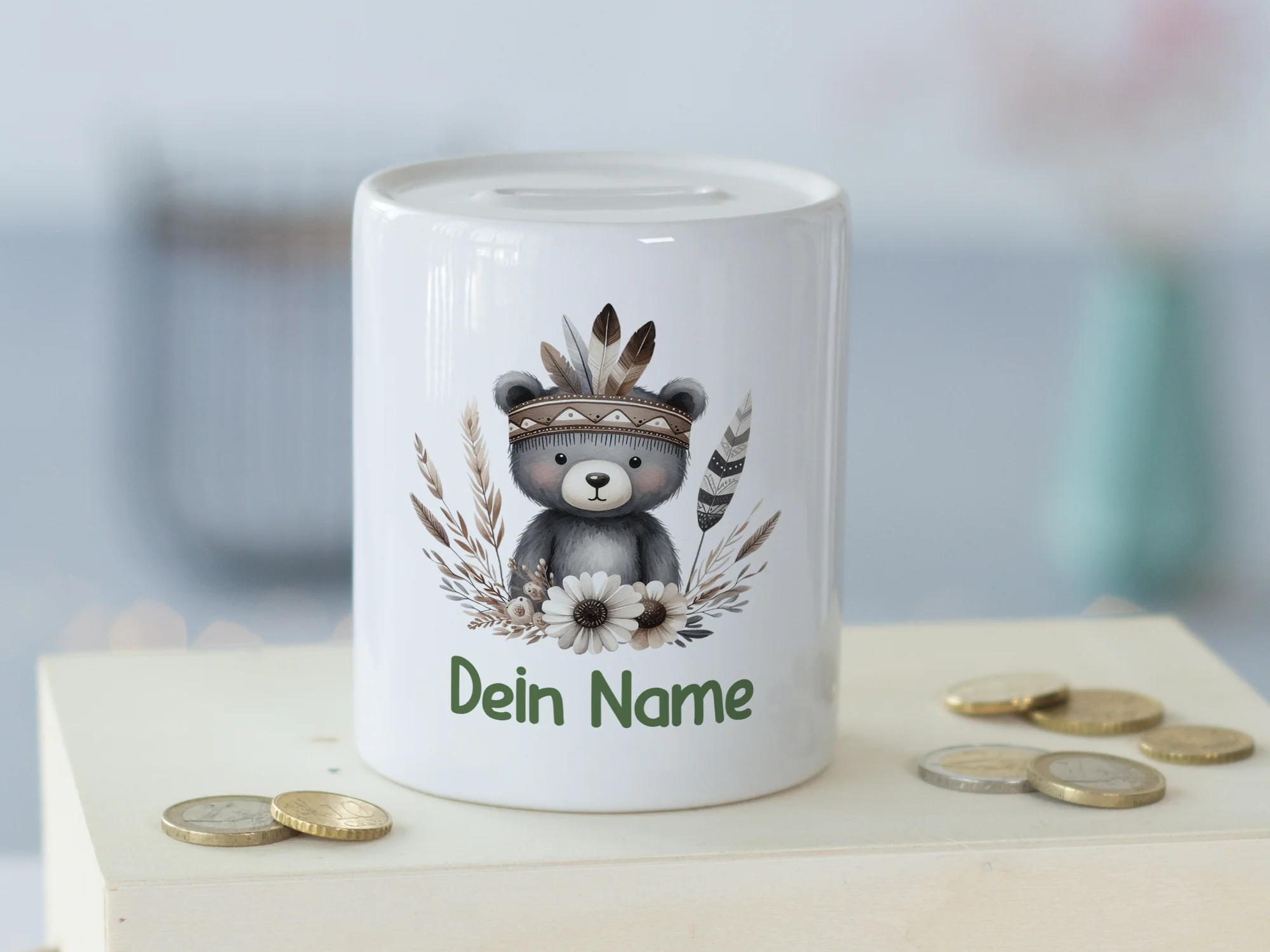 Spardose Bär mit Federn - Image 3