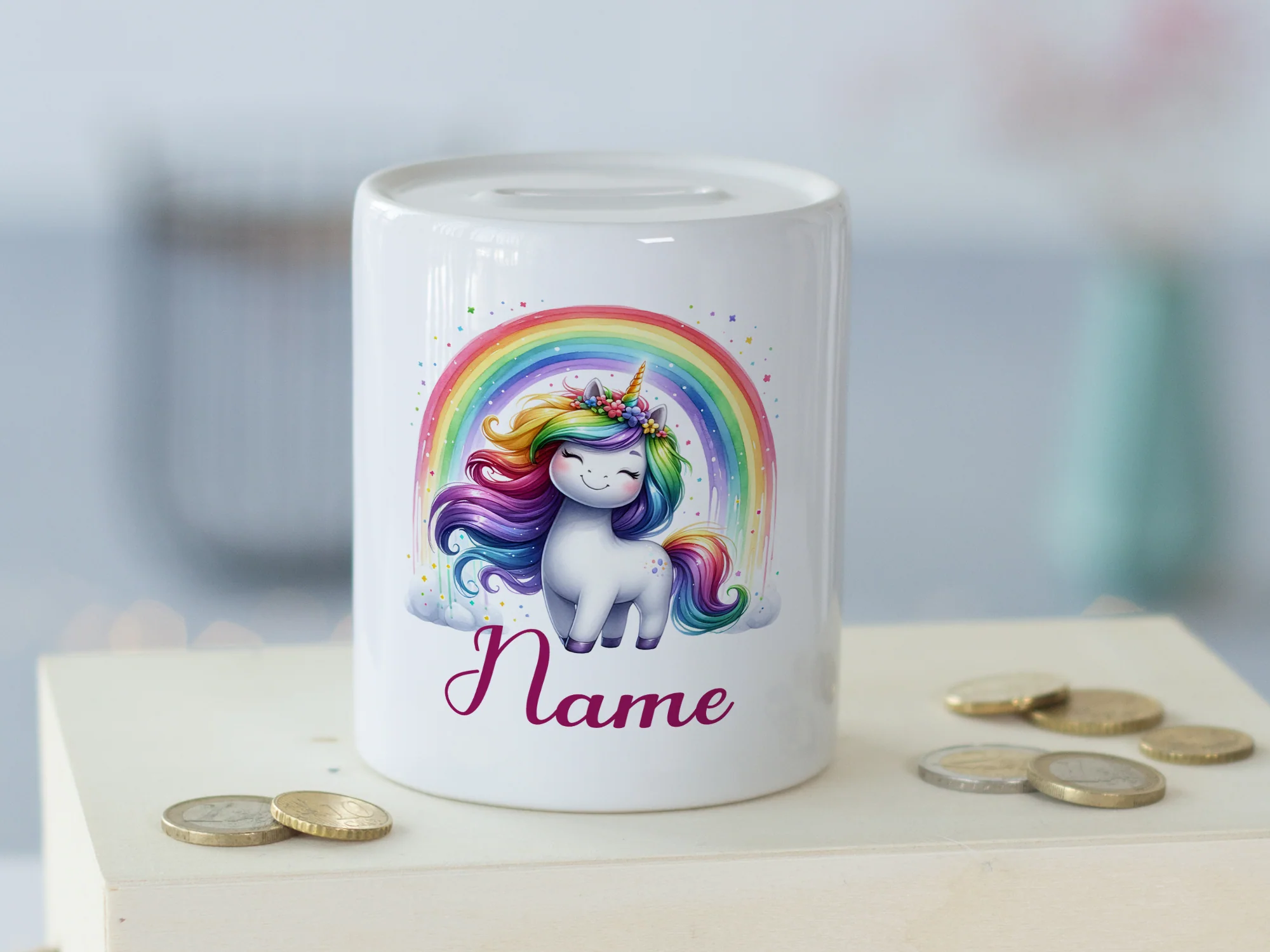 Spardose Einhorn mit Regenbogen - Image 3