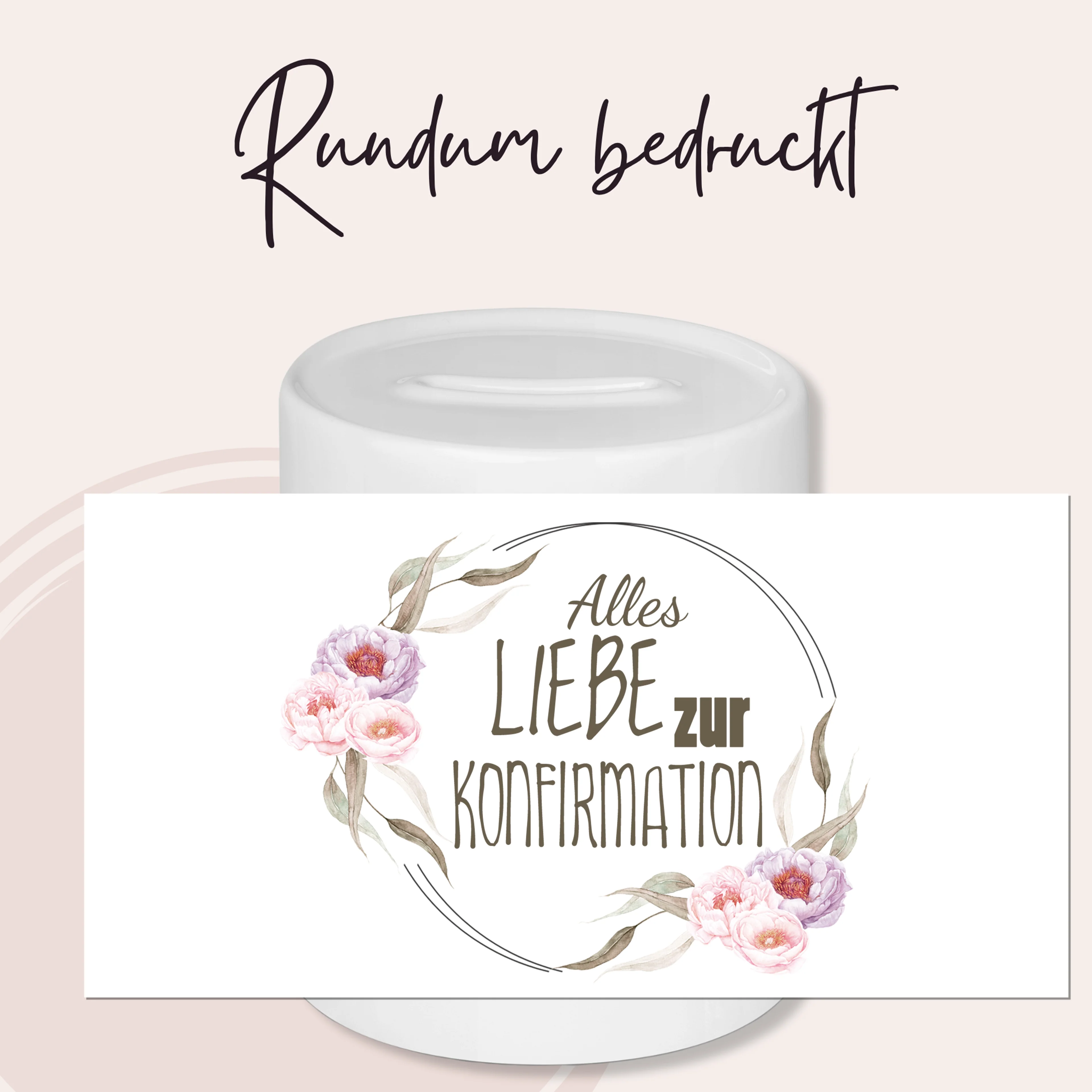 Spardose mit Blumenmotiv - Alles Liebe zur Konfirmation - Image 2