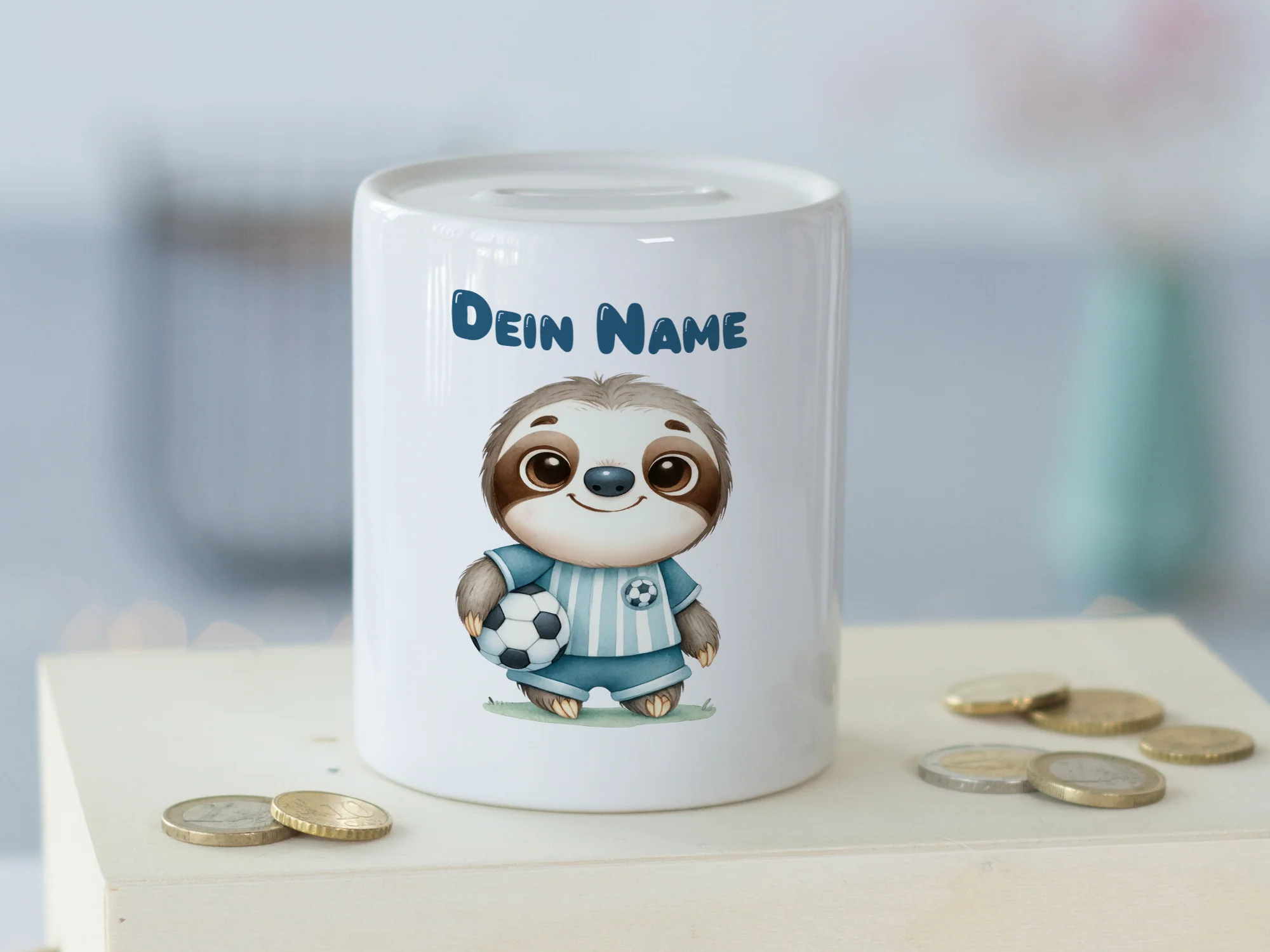 Spardose mit niedlichem Faultier - Für kleine Fußballfans - Image 3