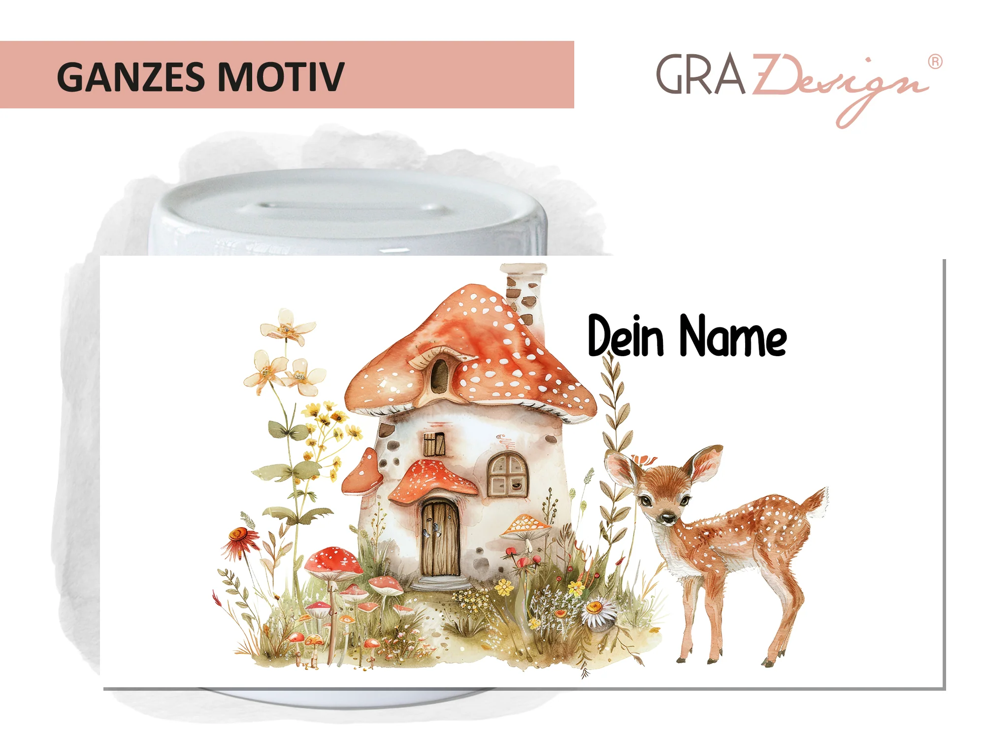Spardose mit niedlichem Waldhaus-Motiv - Image 2