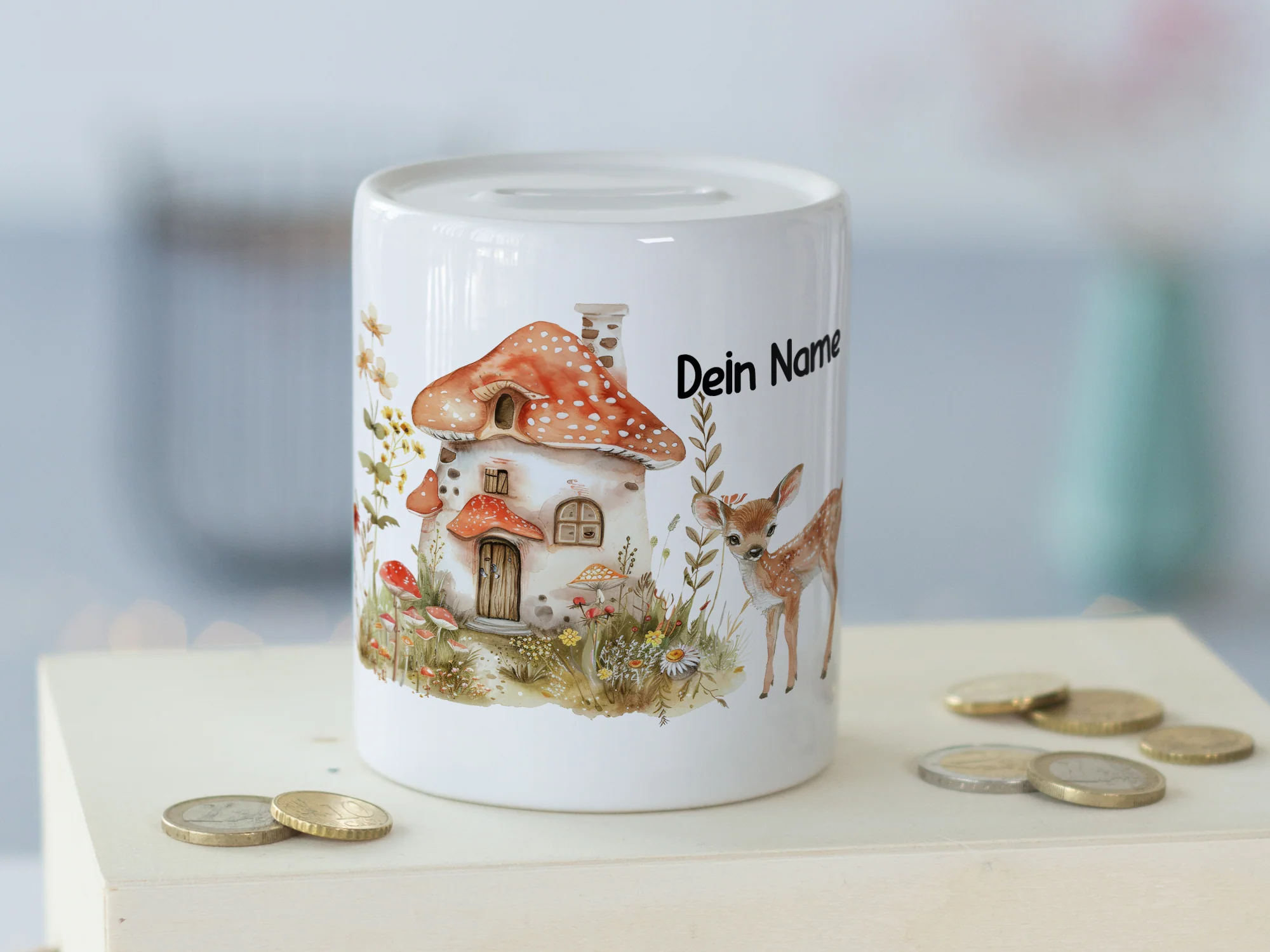 Spardose mit niedlichem Waldhaus-Motiv - Image 3