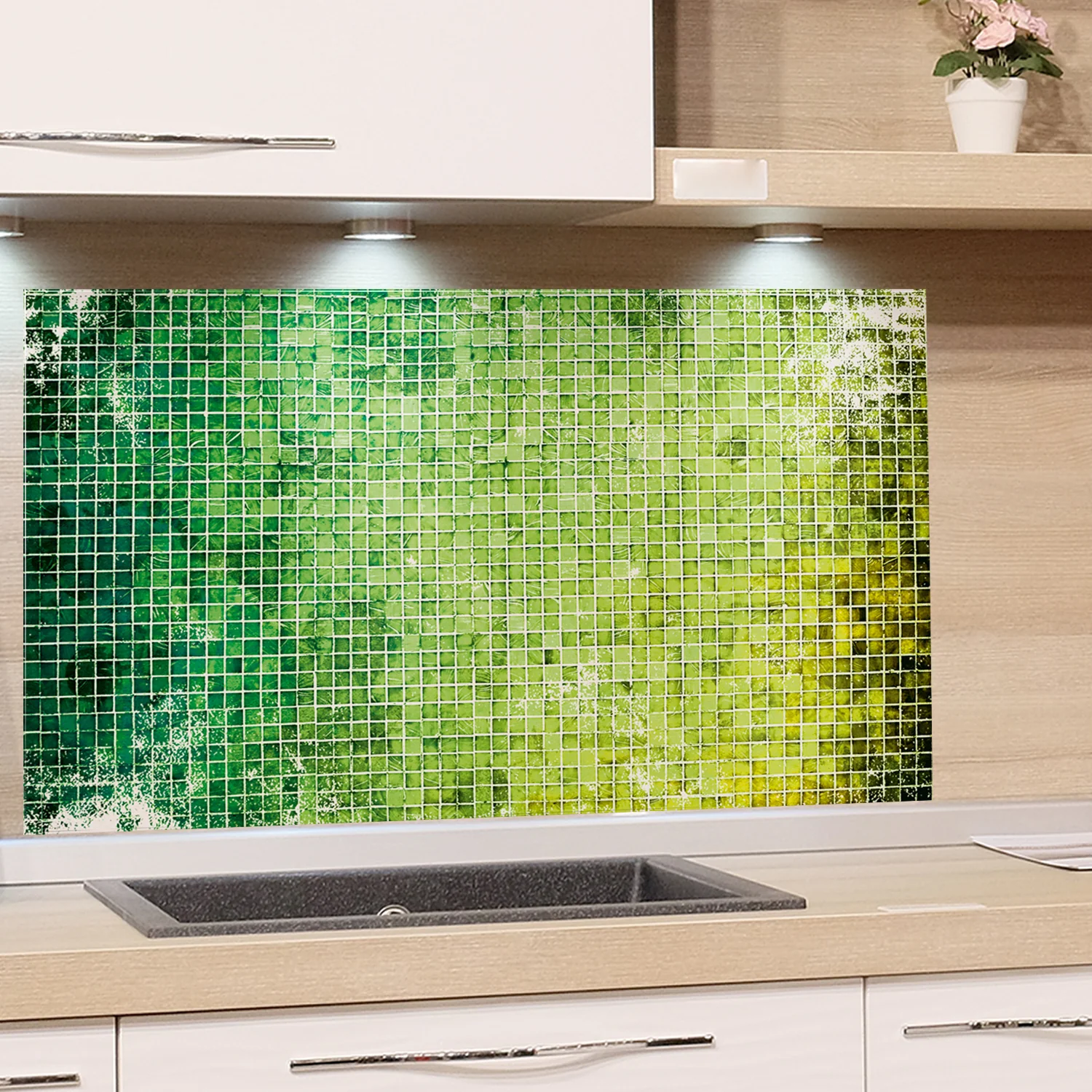 Spritzschutz Grünes Mosaik-Design - Image 2