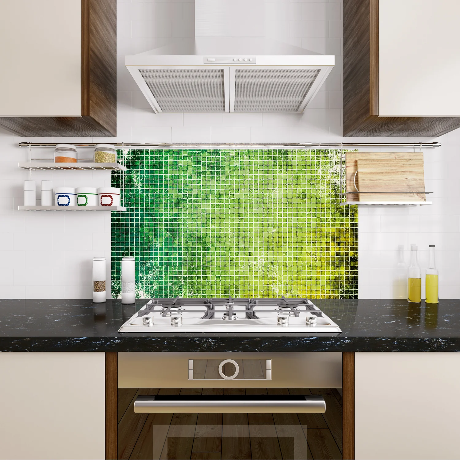 Spritzschutz Grünes Mosaik-Design - Image 4