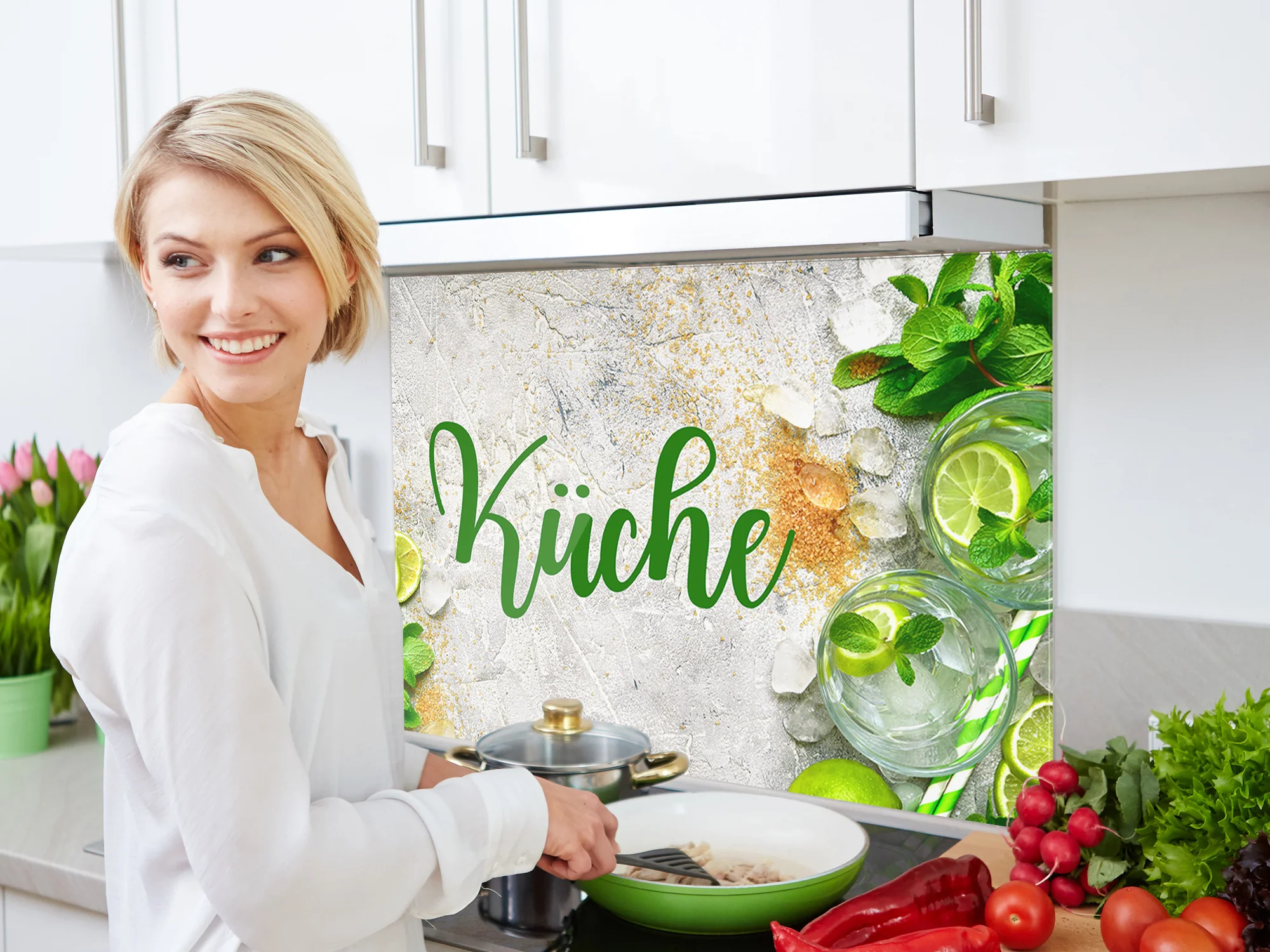Spritzschutz Küche mit Limetten - Image 3