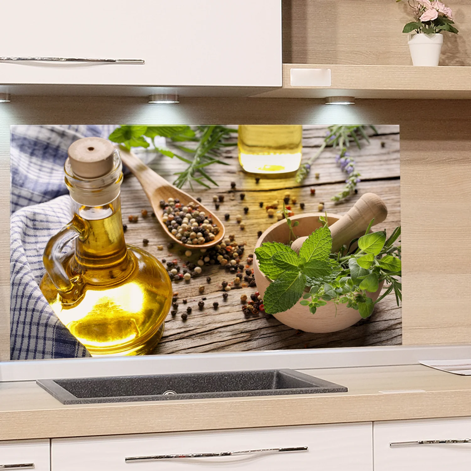 Spritzschutz Olivenöl, Pfeffer & frische Kräuter - Image 2