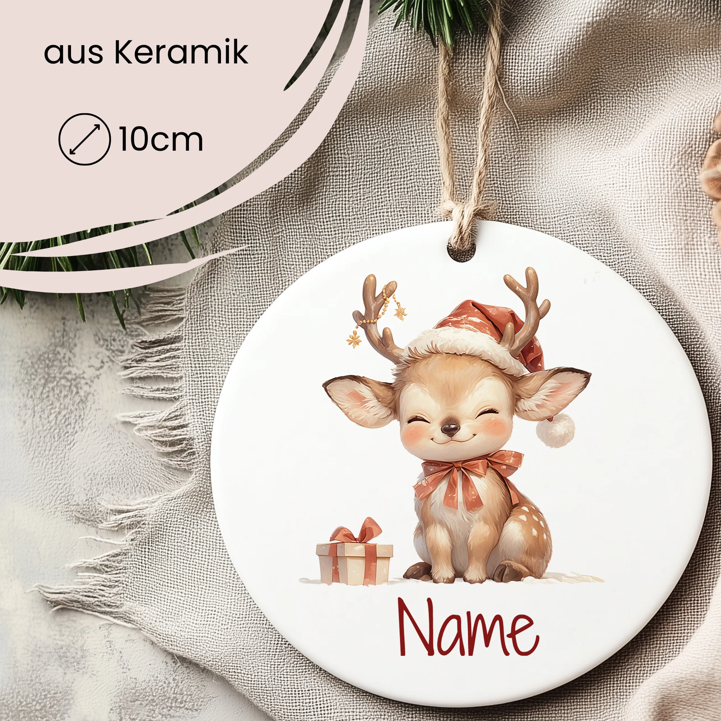 Tannenbaum Aufhänger mit Reh - Image 2