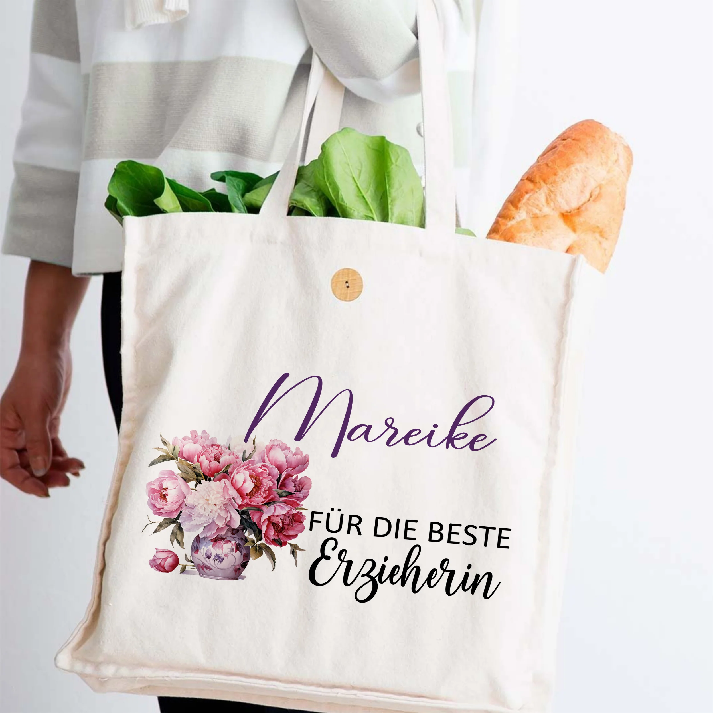 Tasche Blumenmuster - Für die beste Erzieherin - Image 2