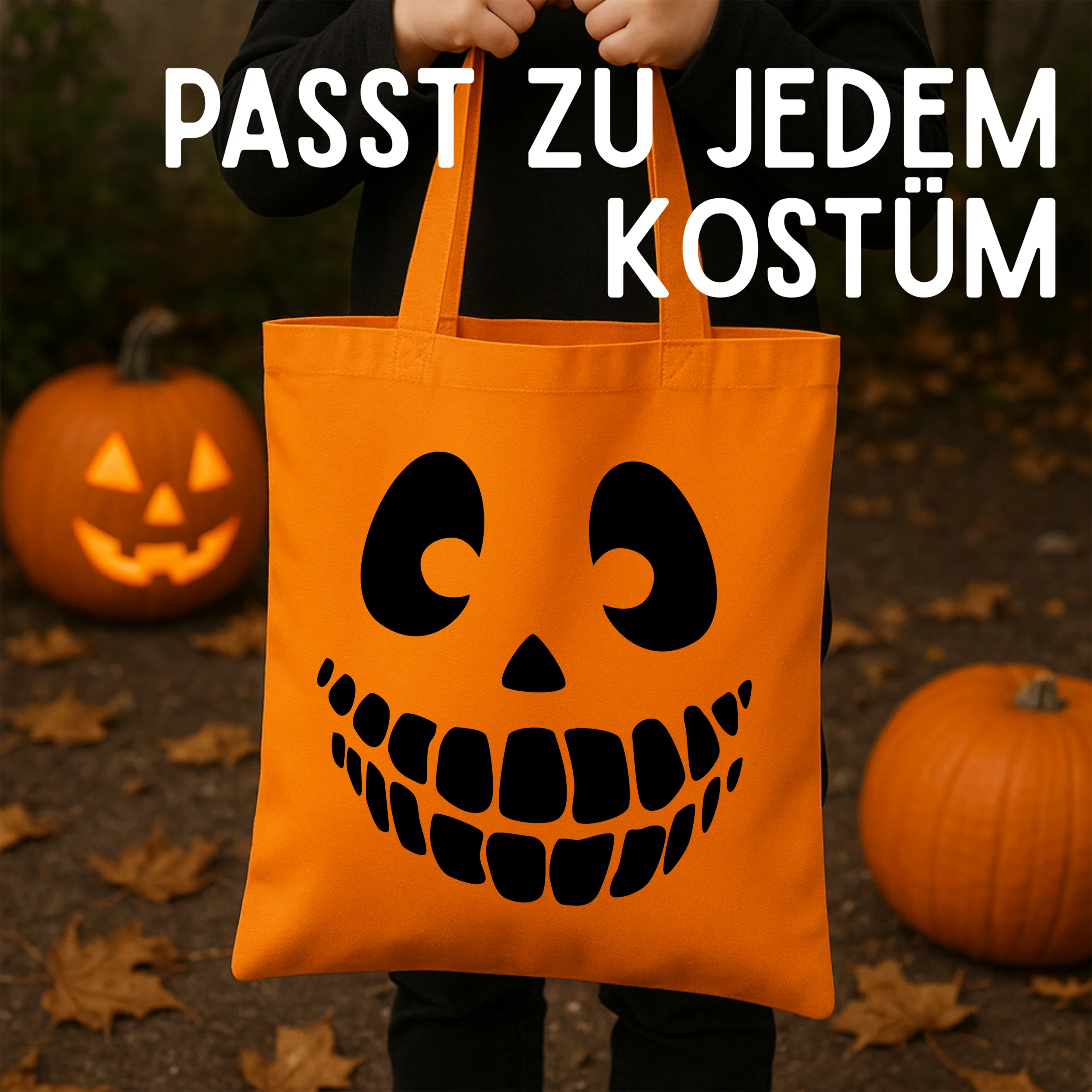 Tasche Halloween - Fröhlicher Kürbis für dein Gruselfest - Image 3