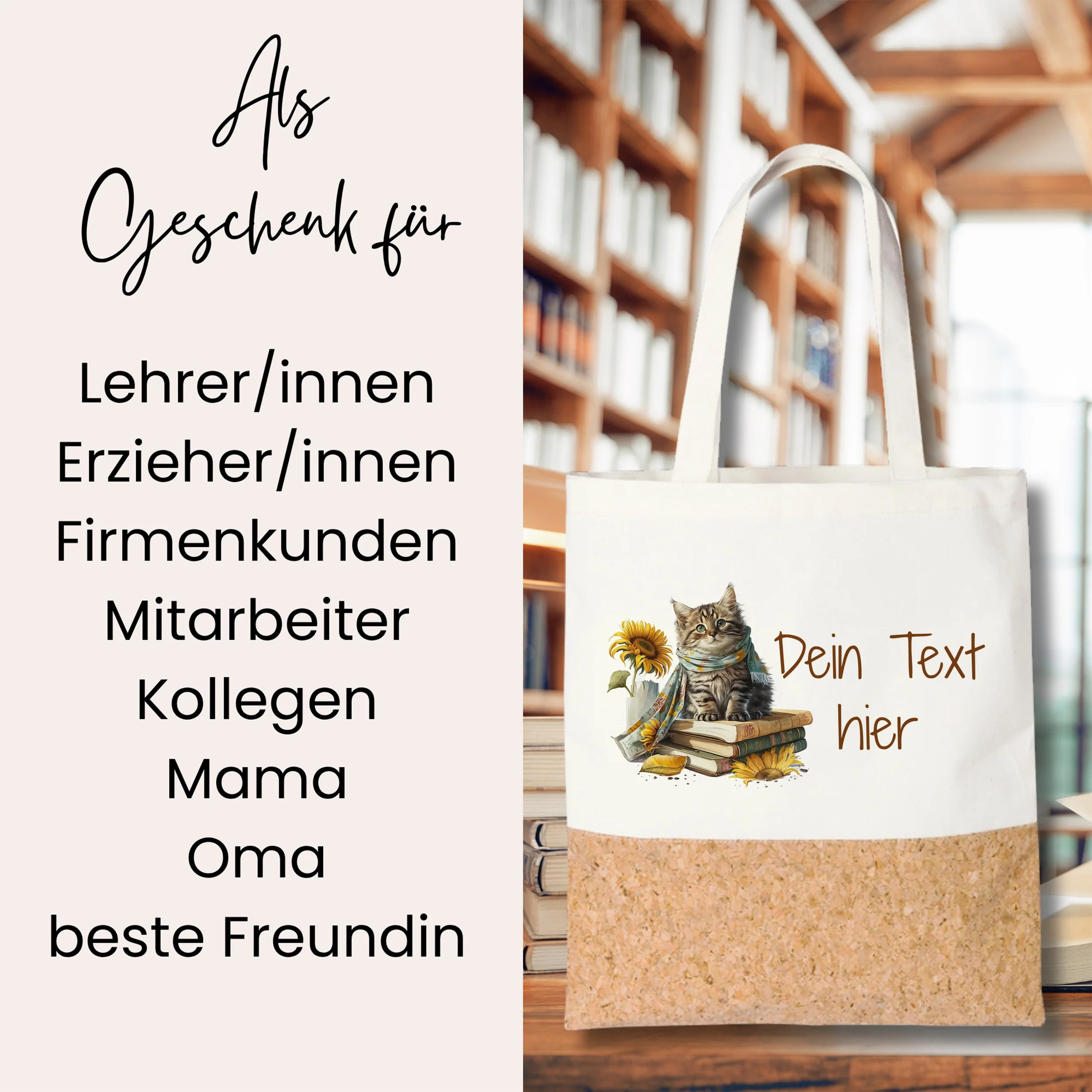 Tasche Katze mit Sonnenblume - Image 2