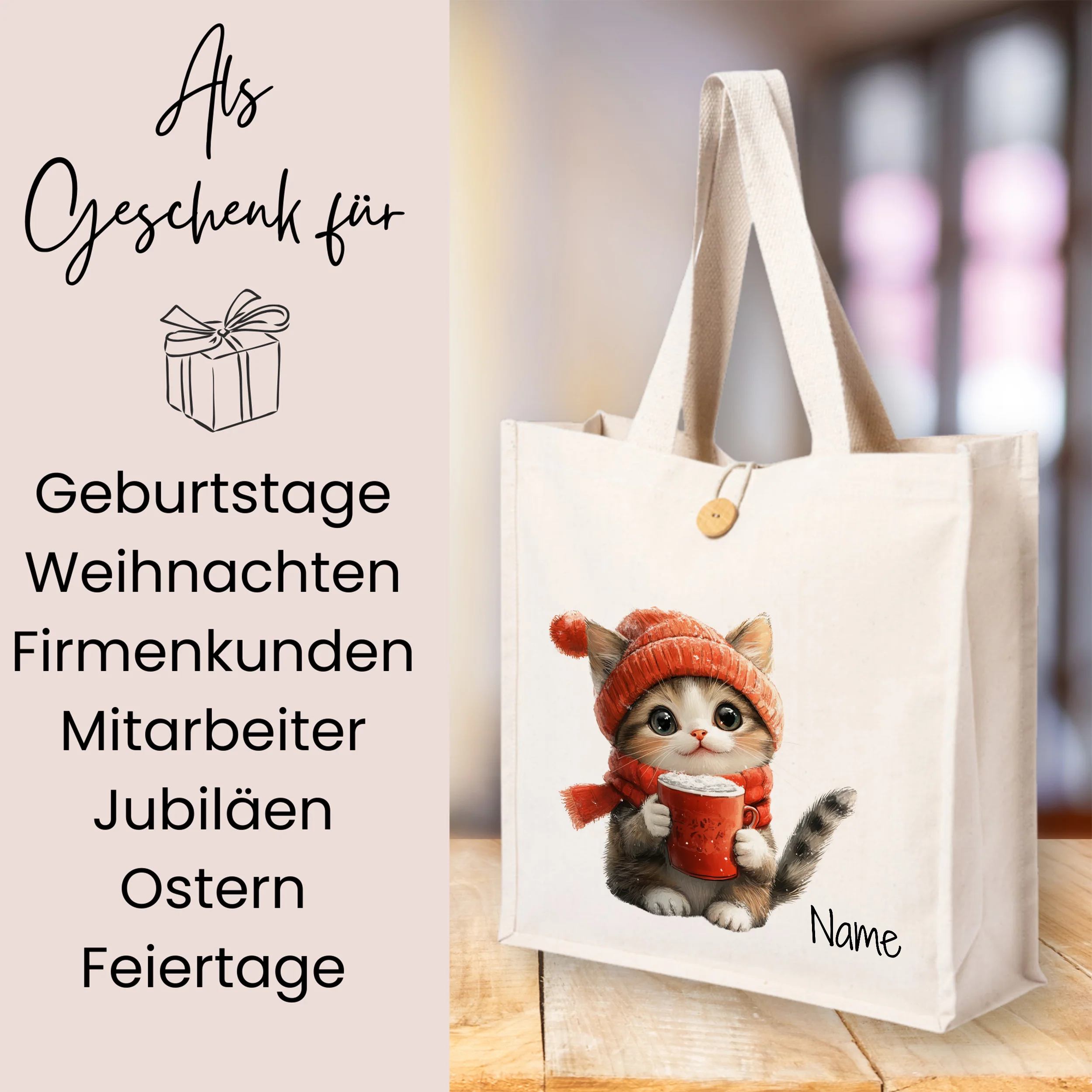 Tasche Katze mit Tasse - Image 3
