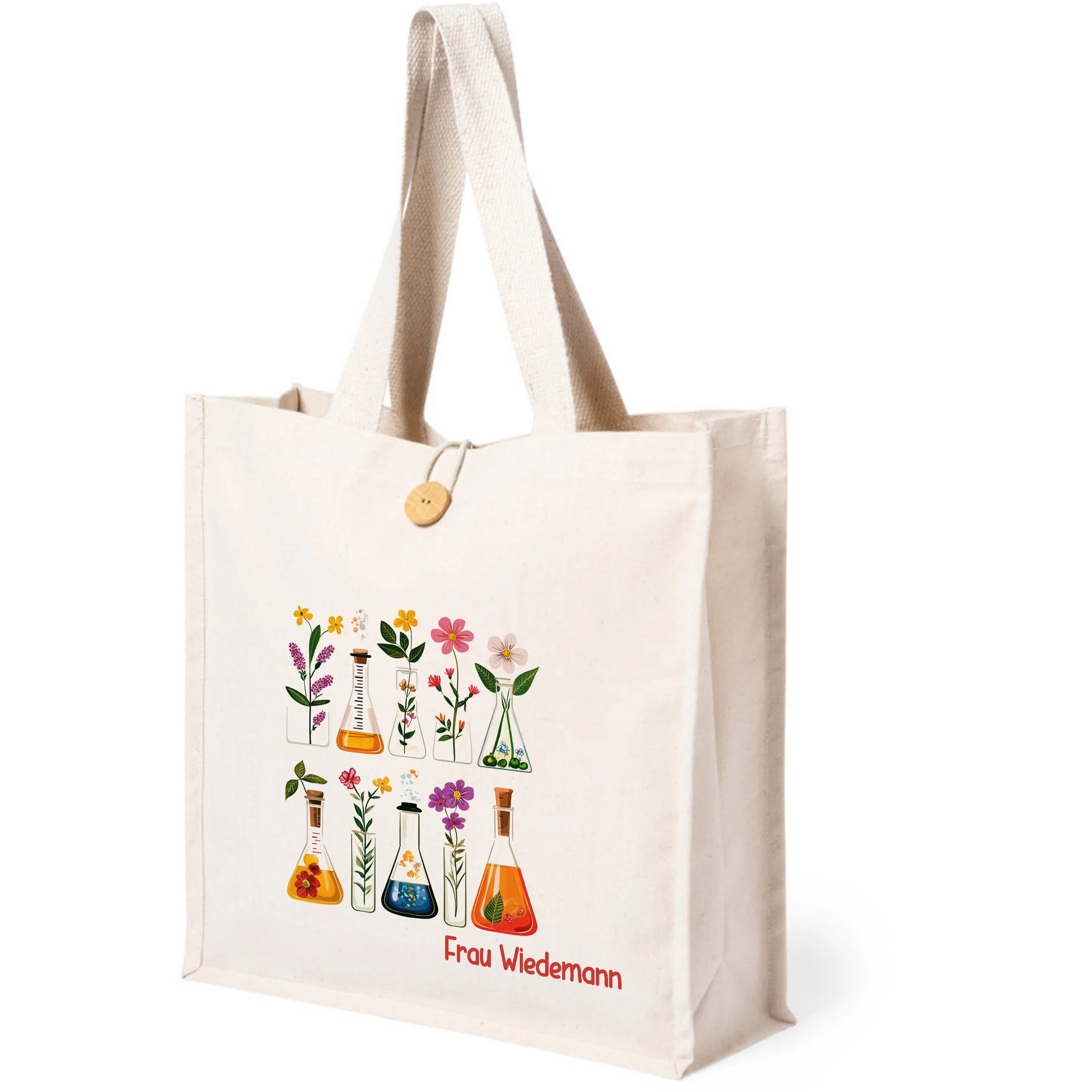 Tasche Knopf mit Blumenmotiv