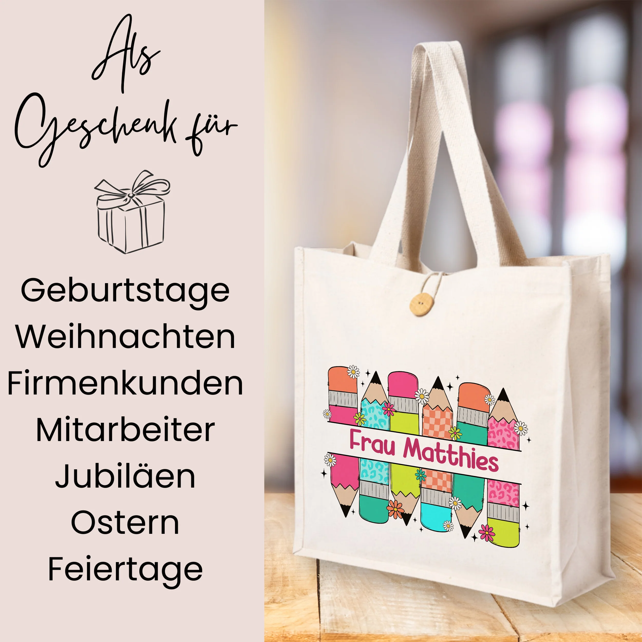 Tasche Knopf mit bunten Buntstiften - Image 3