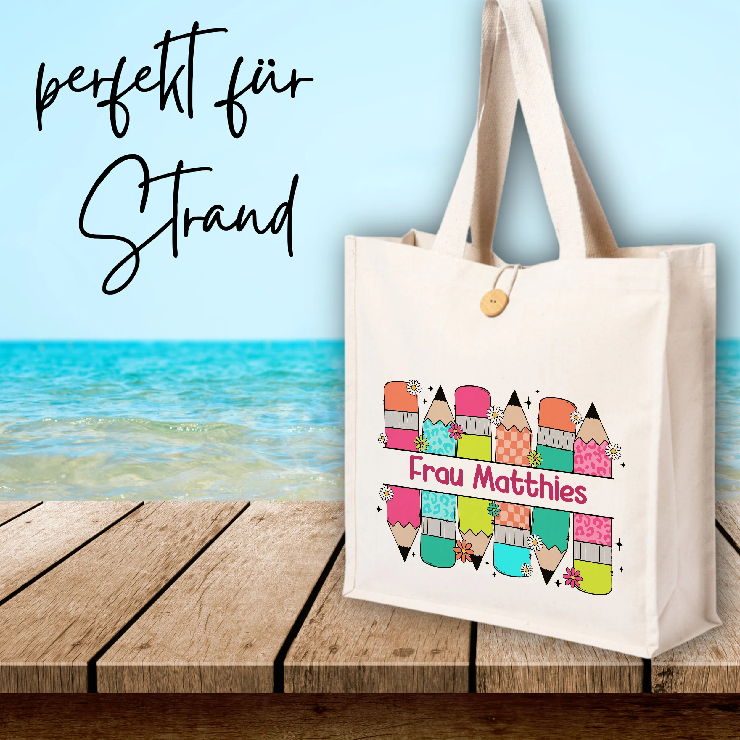 Tasche Knopf mit bunten Buntstiften - Image 4