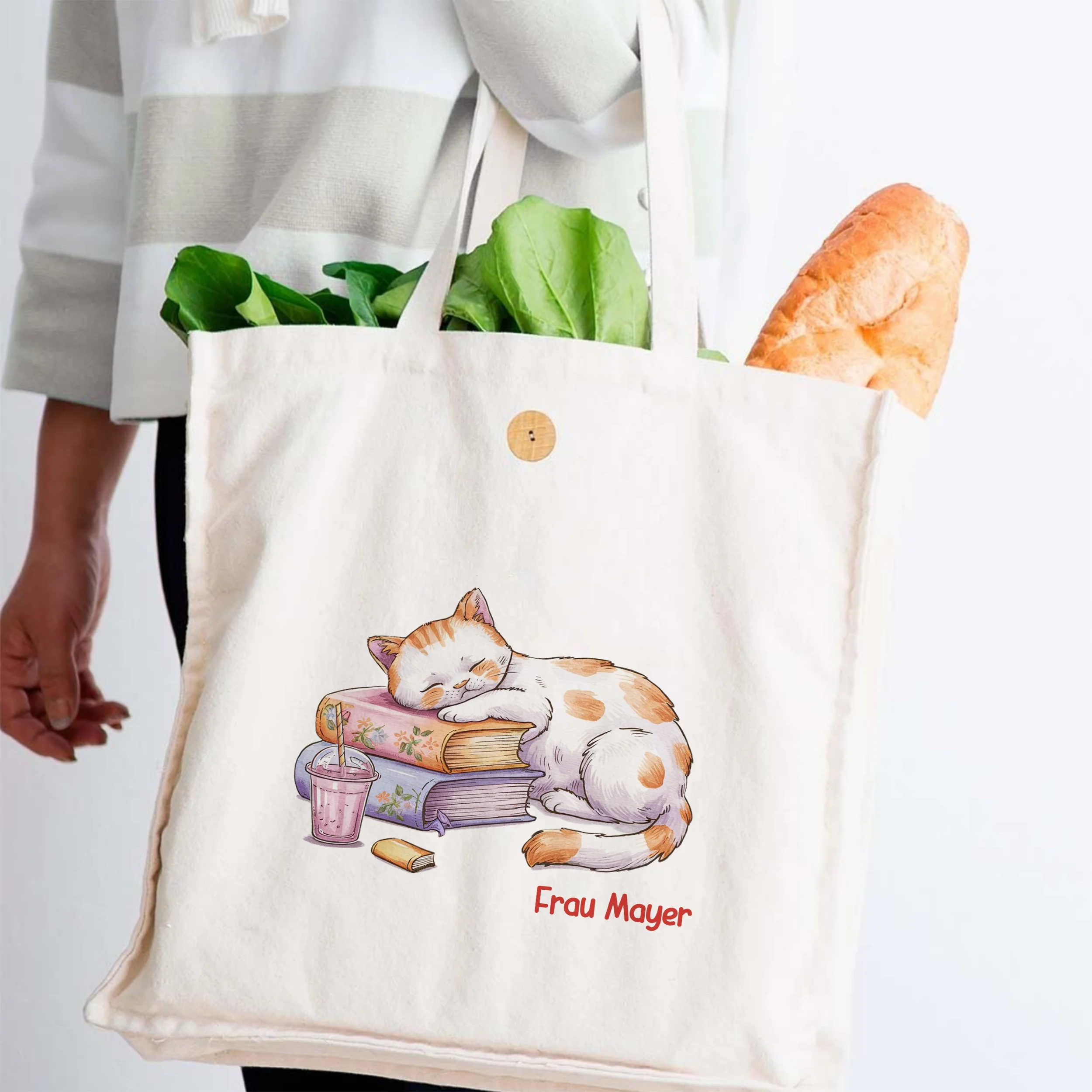 Tasche Knopf mit schlafender Katze - Image 2