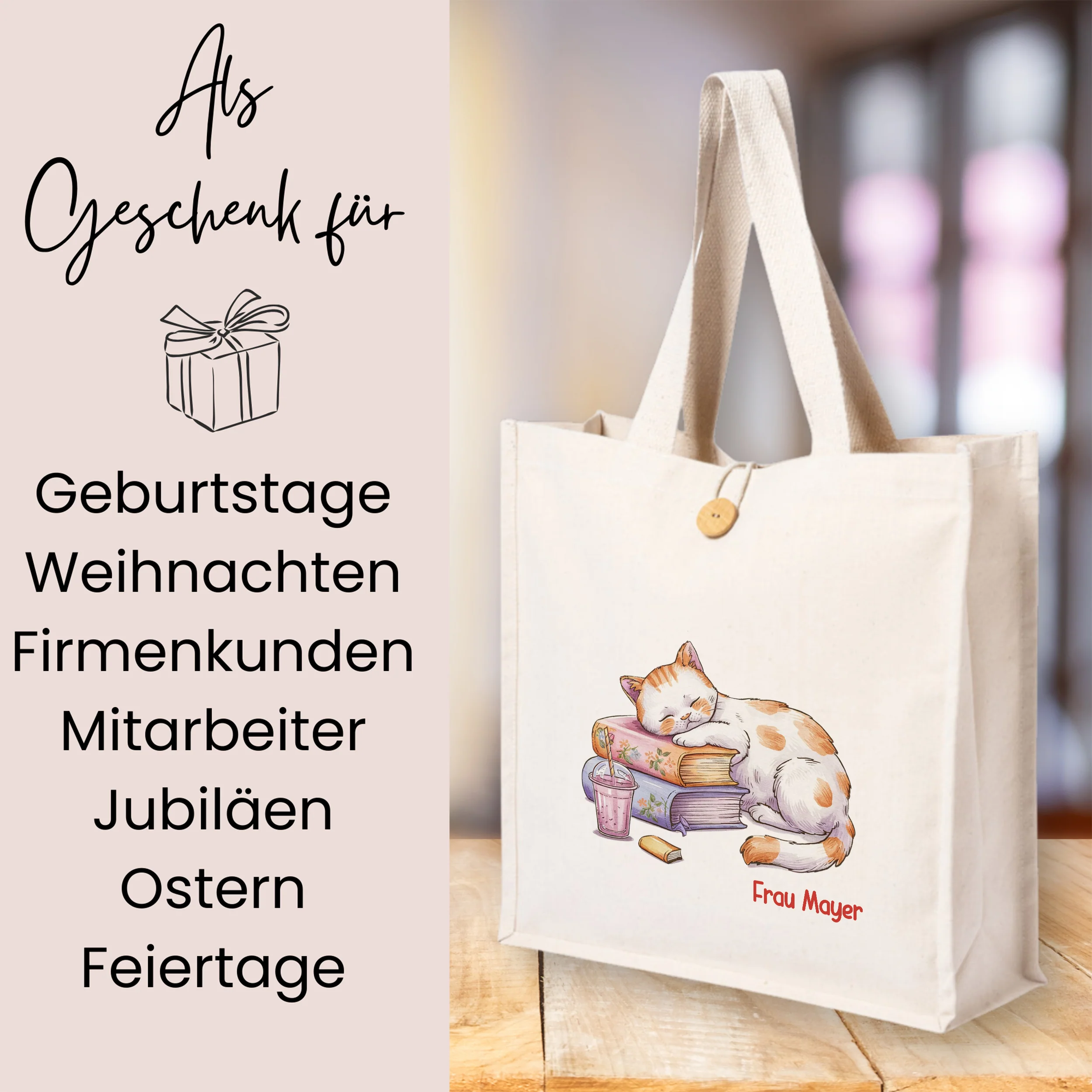Tasche Knopf mit schlafender Katze - Image 3