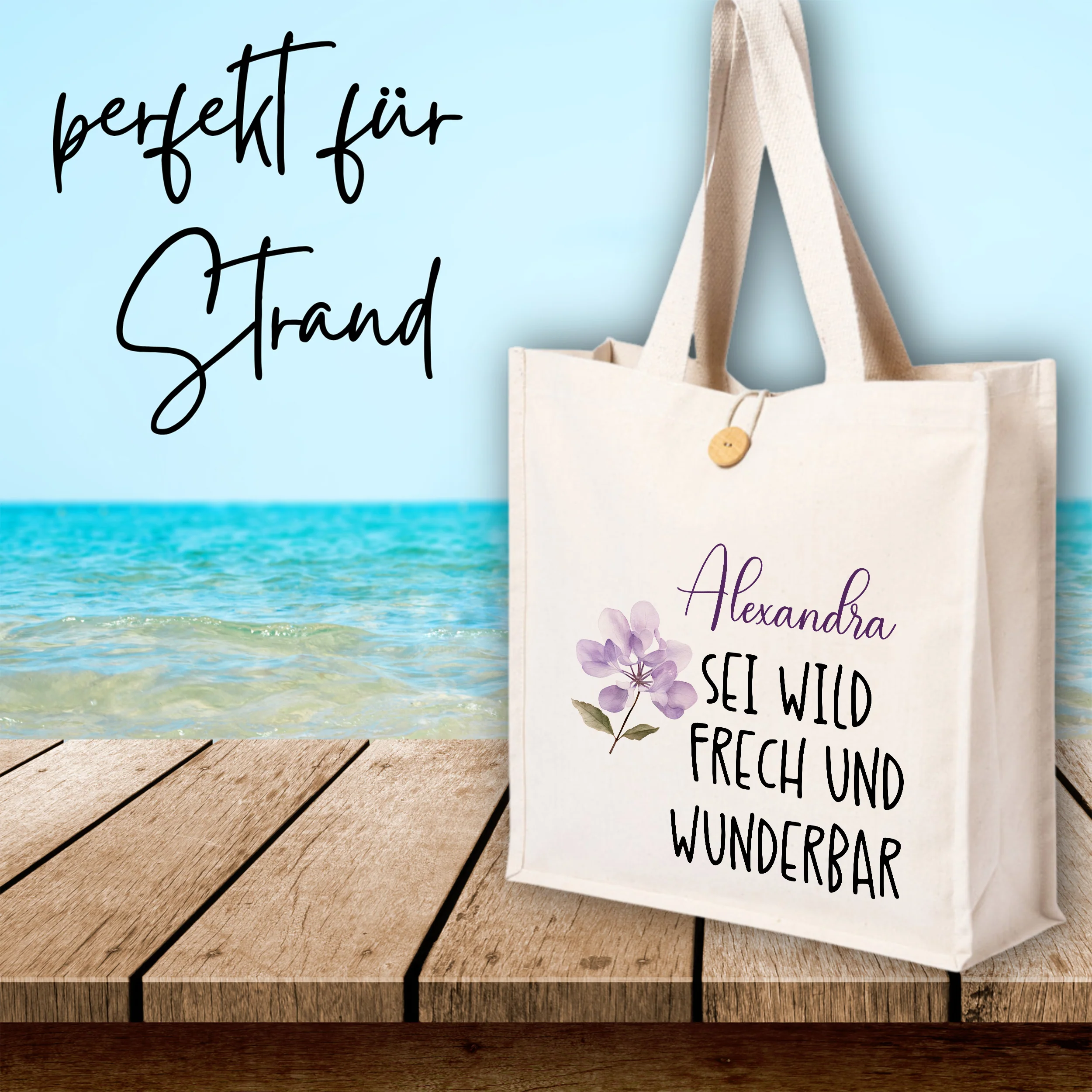 Tasche mit Blumenmotiv - Sei wild, frech und wunderbar - Image 4