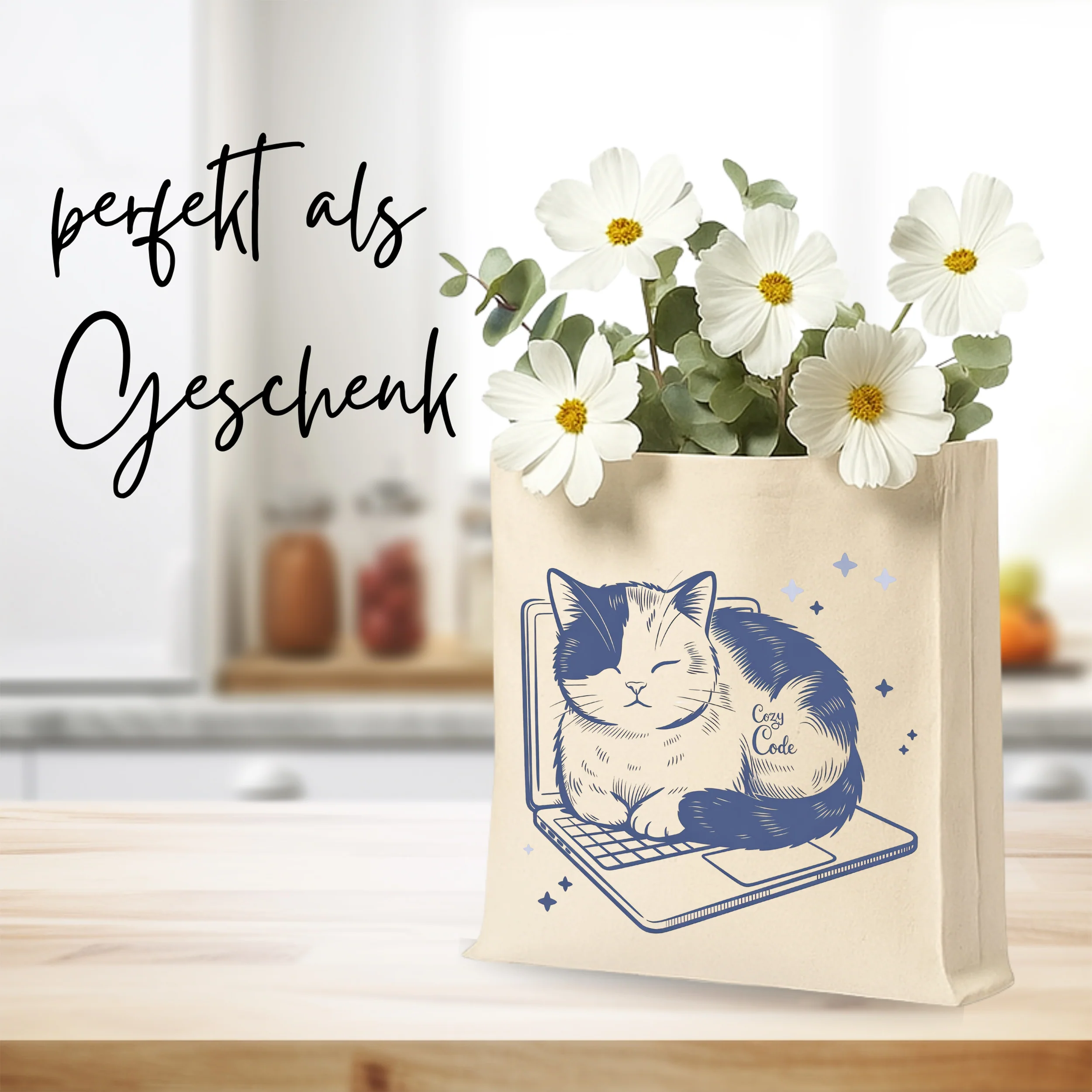 Tasche mit Katze auf Laptop - Gemütliche Begleiterin für jeden Tag - Image 2
