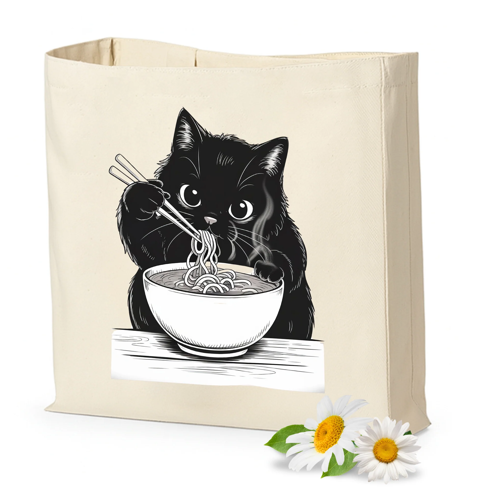 Tasche mit Katze beim Nudelessen - Für kleine Genussmomente
