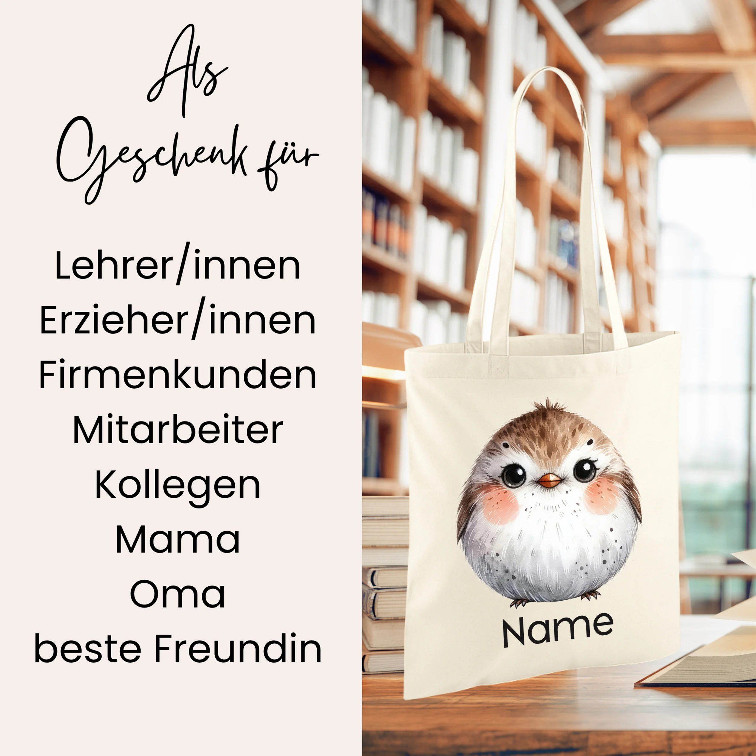 Tasche mit niedlichem Vogelmotiv - Image 2