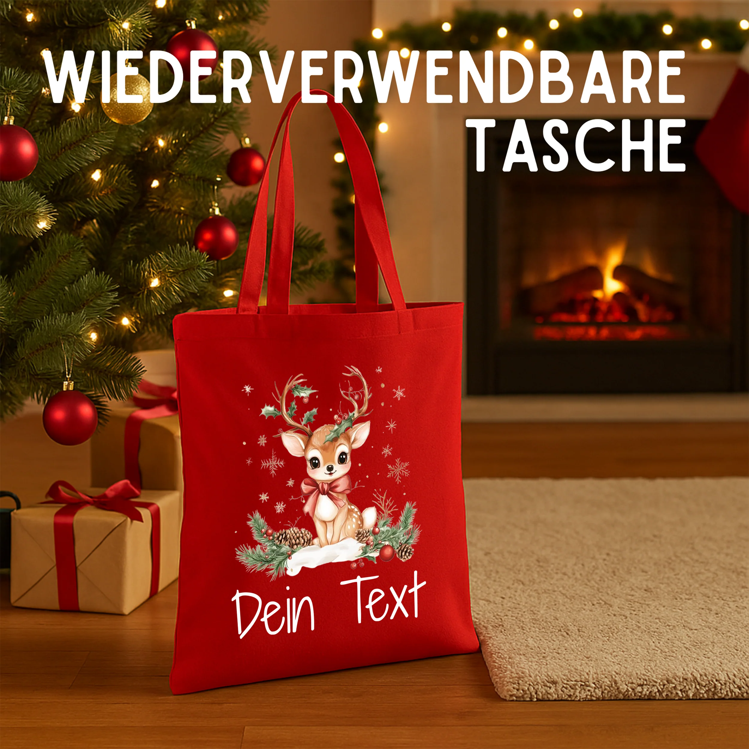 Tasche Weihnachten - Ein fröhlicher Rentier-Begleiter - Image 2