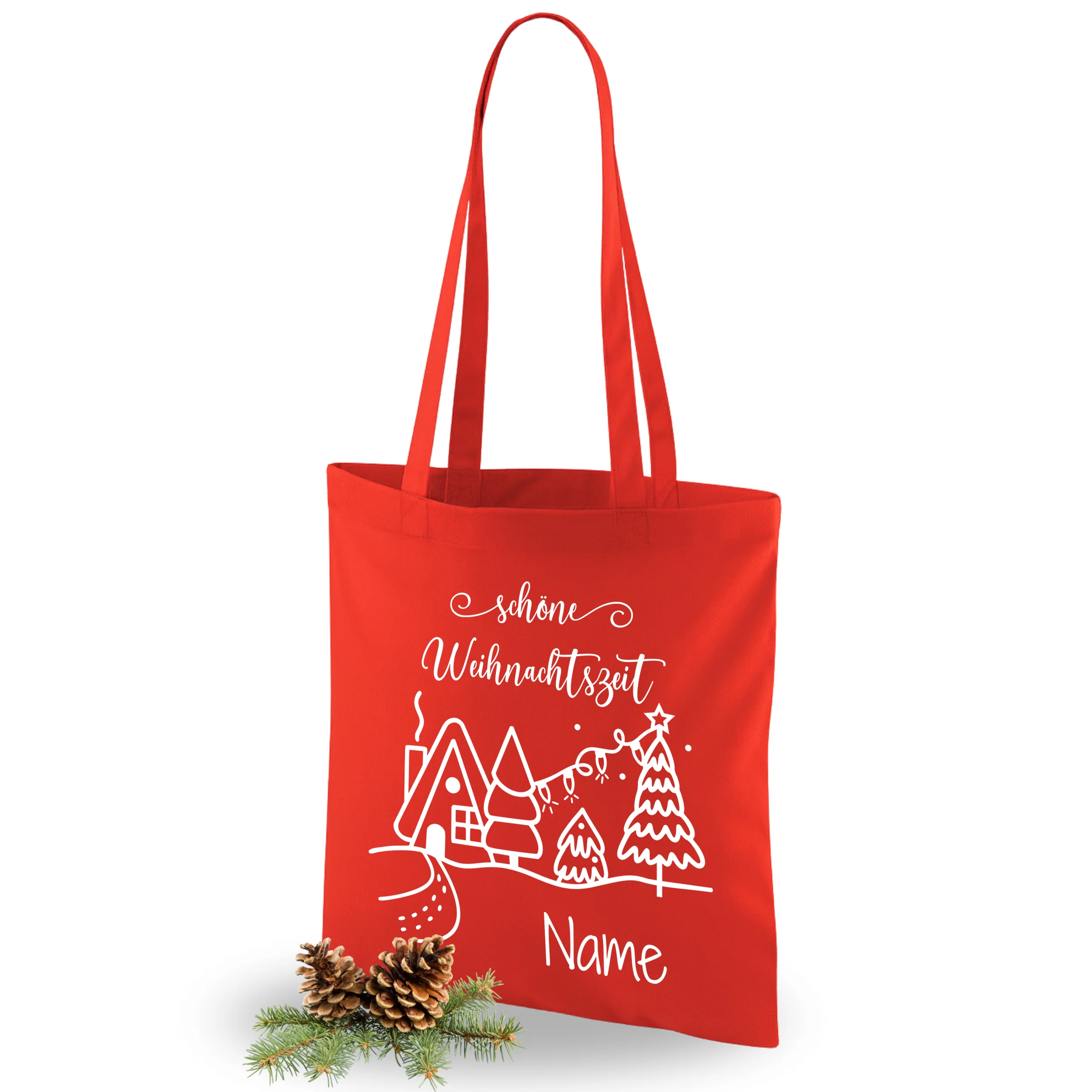 Tasche Weihnachten - Fröhliche Feiertage im roten Design - Image 5