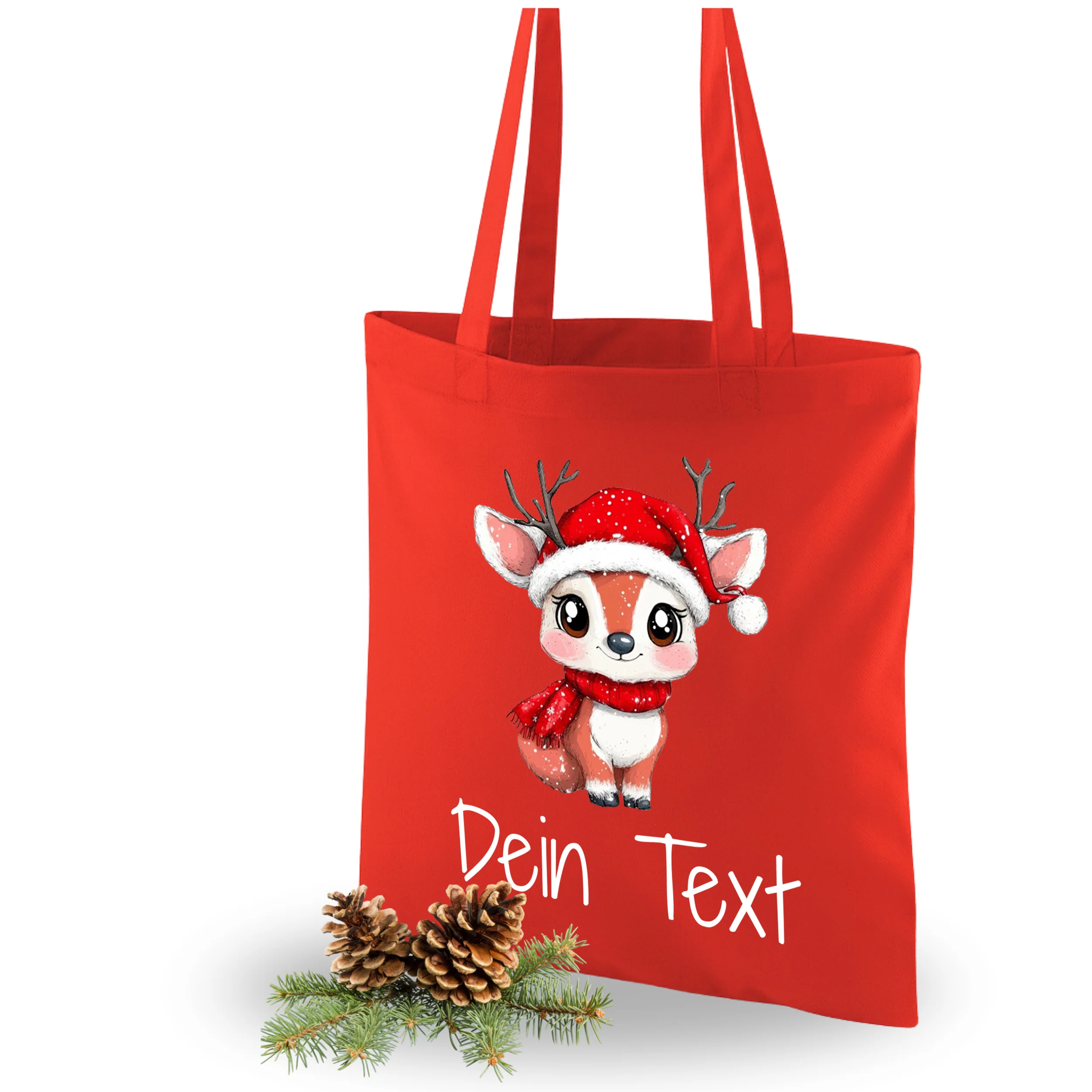 Tasche Weihnachten - Fröhliches Rentier für festliche Stimmung
