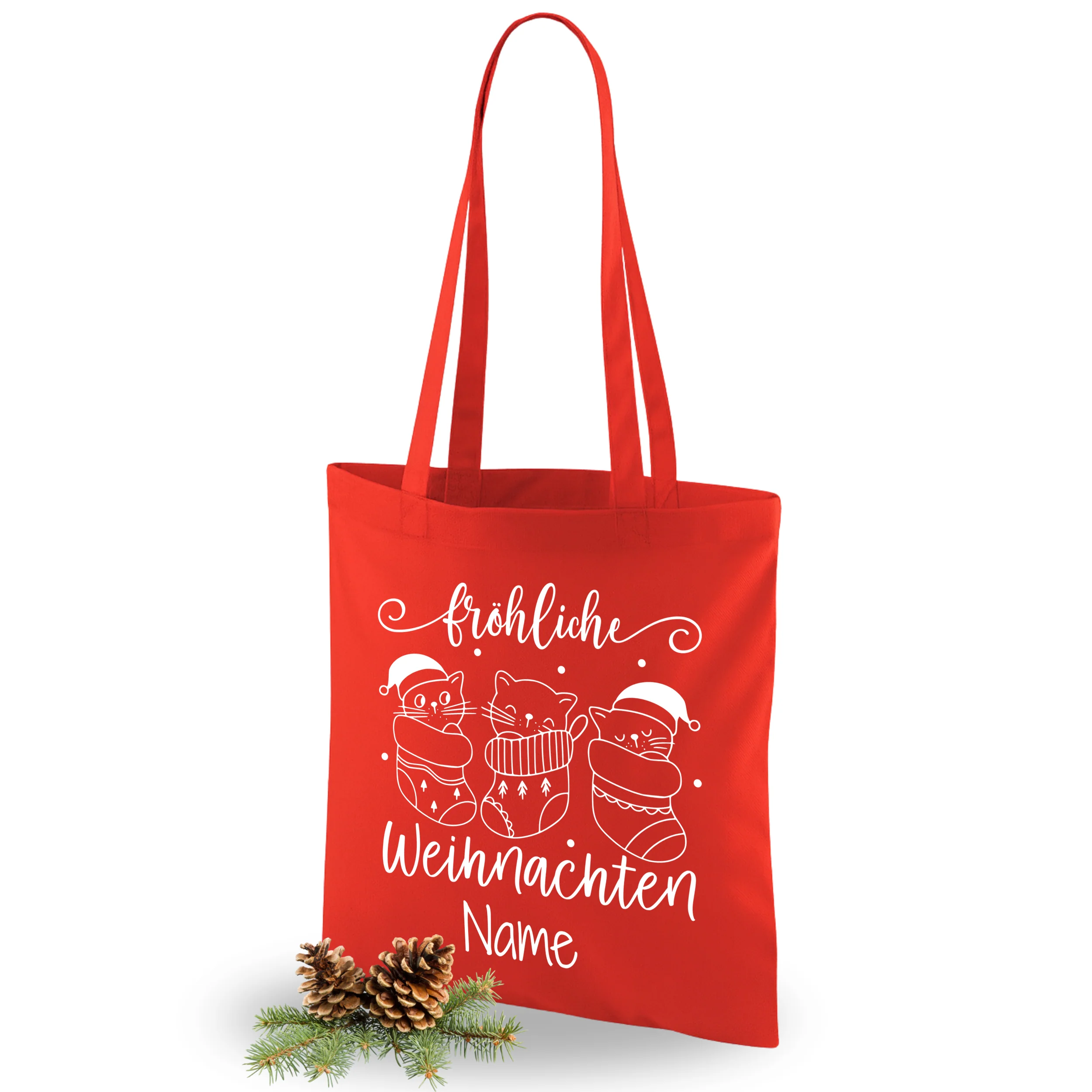 Tasche Weihnachten mit Katzenmotiven - Fröhliche Festtage - Image 5