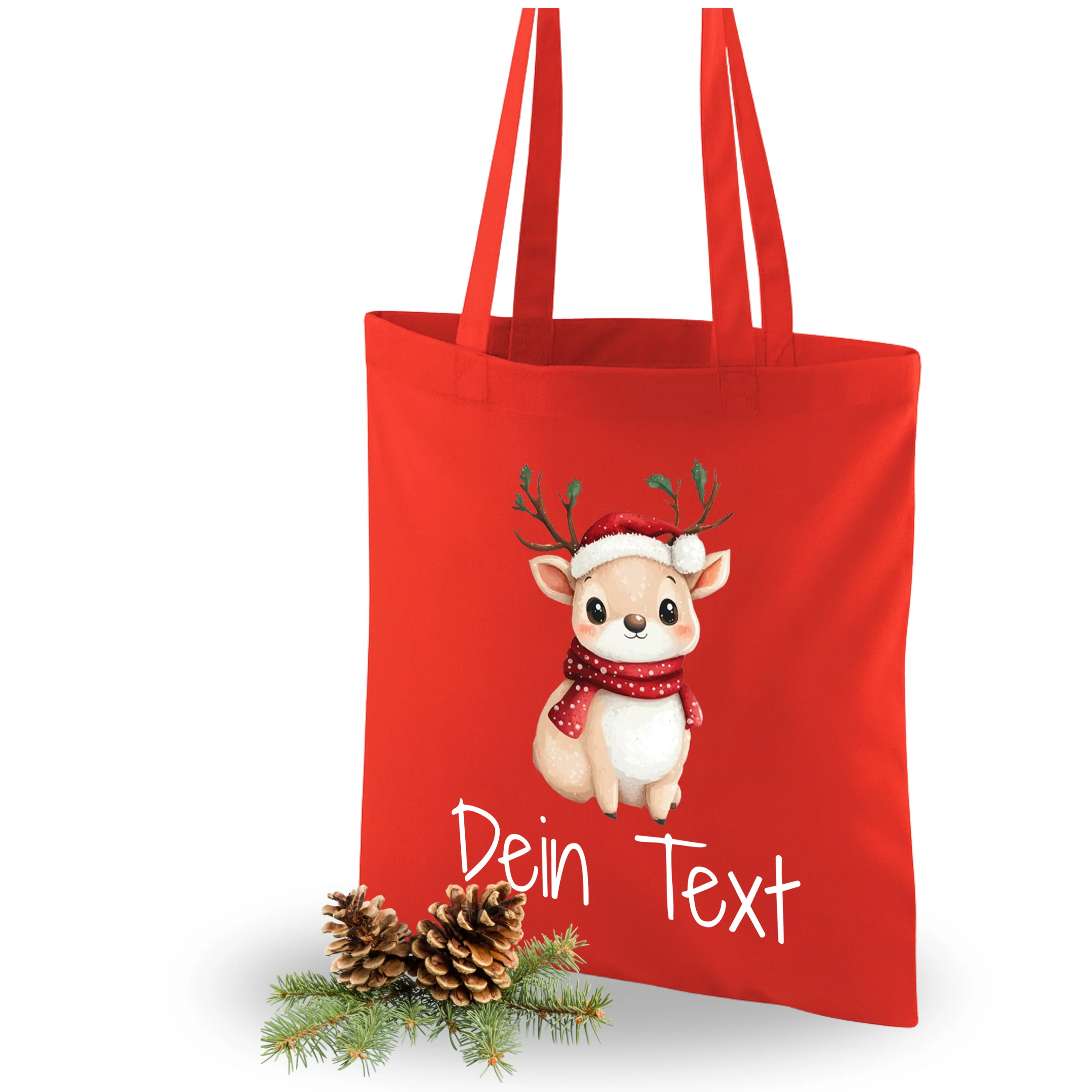 Tasche Weihnachten mit Reh - Ein fröhlicher Begleiter für die Feiertage