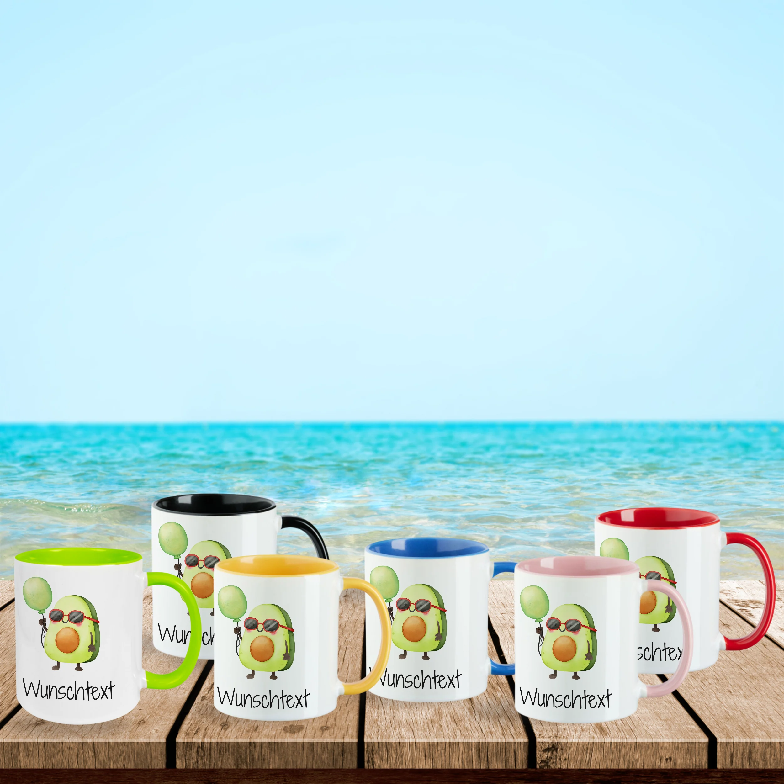 Tasse Avocado mit Ballon - Image 3