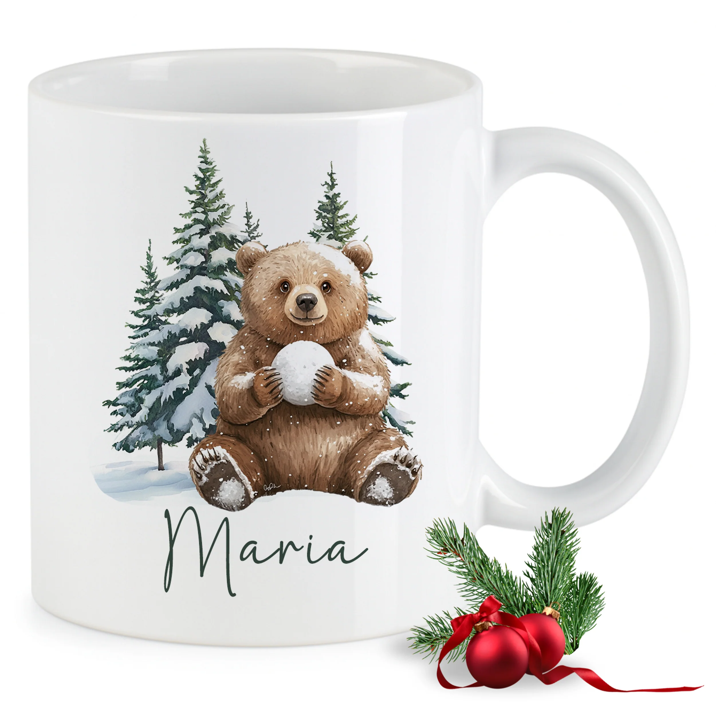 Tasse Bär in Winterlandschaft