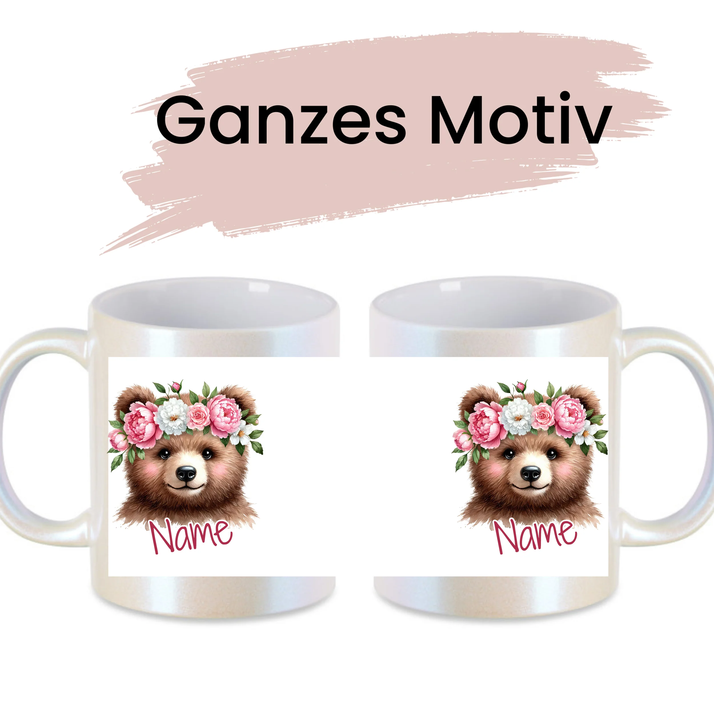 Tasse Bär mit Blumen - Image 2