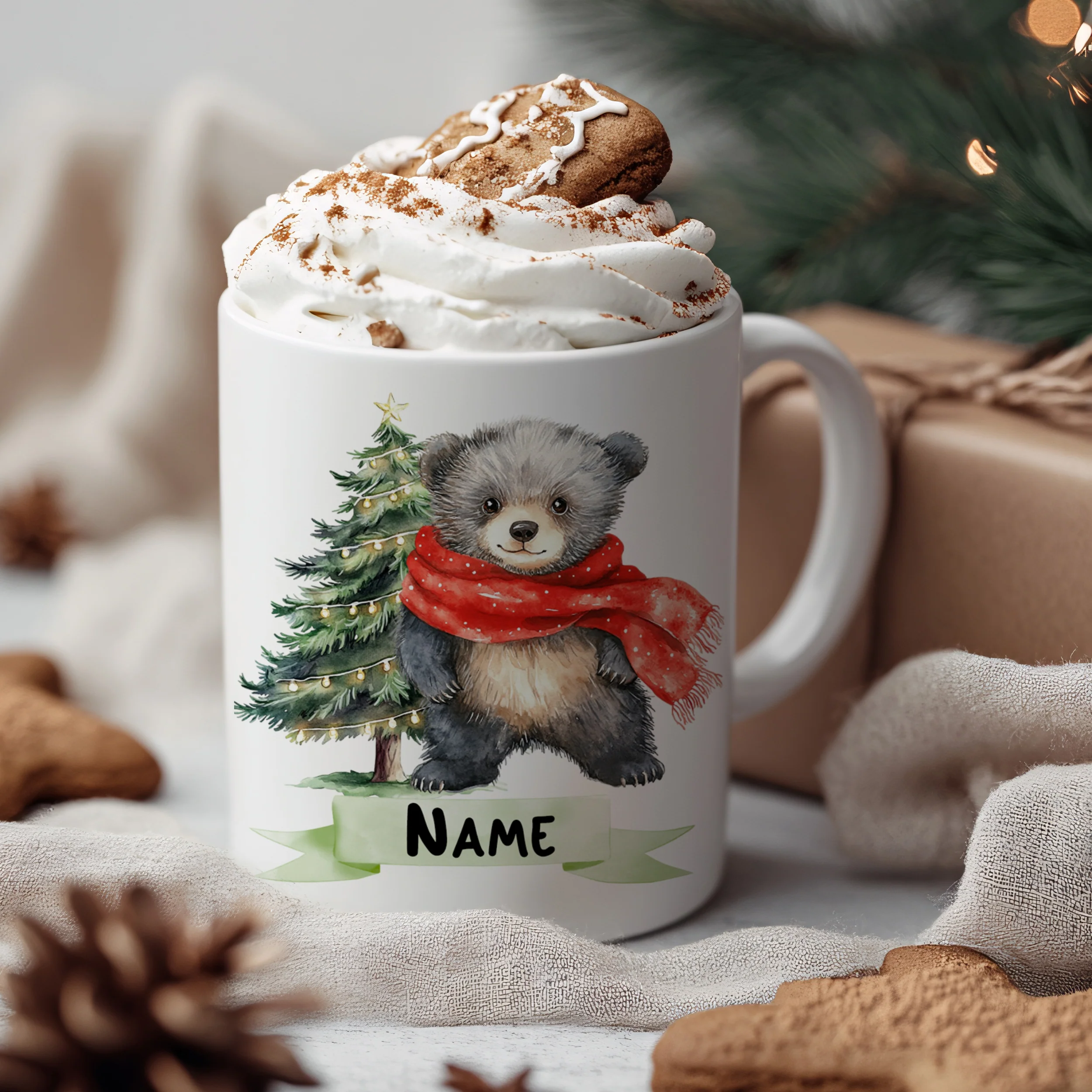 Tasse Bär mit Weihnachtsbaum - Image 3
