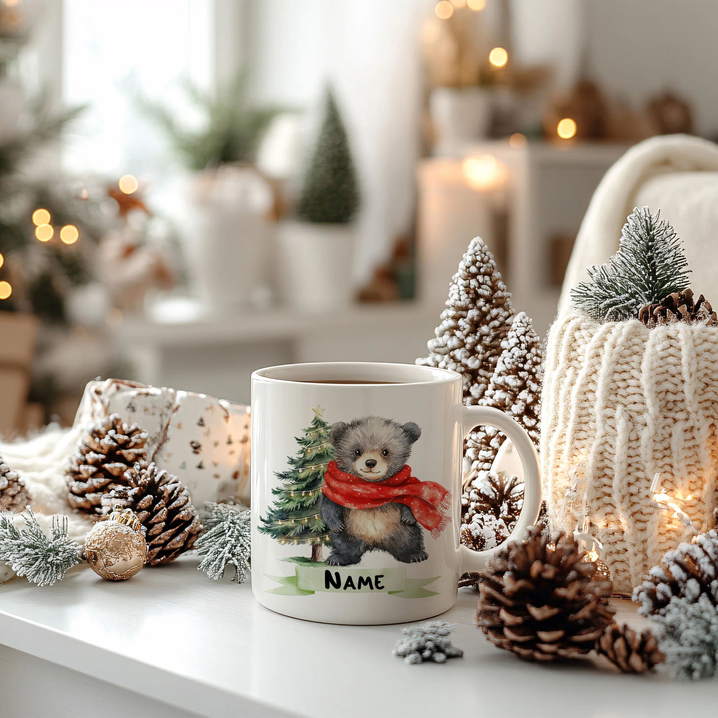 Tasse Bär mit Weihnachtsbaum - Image 4